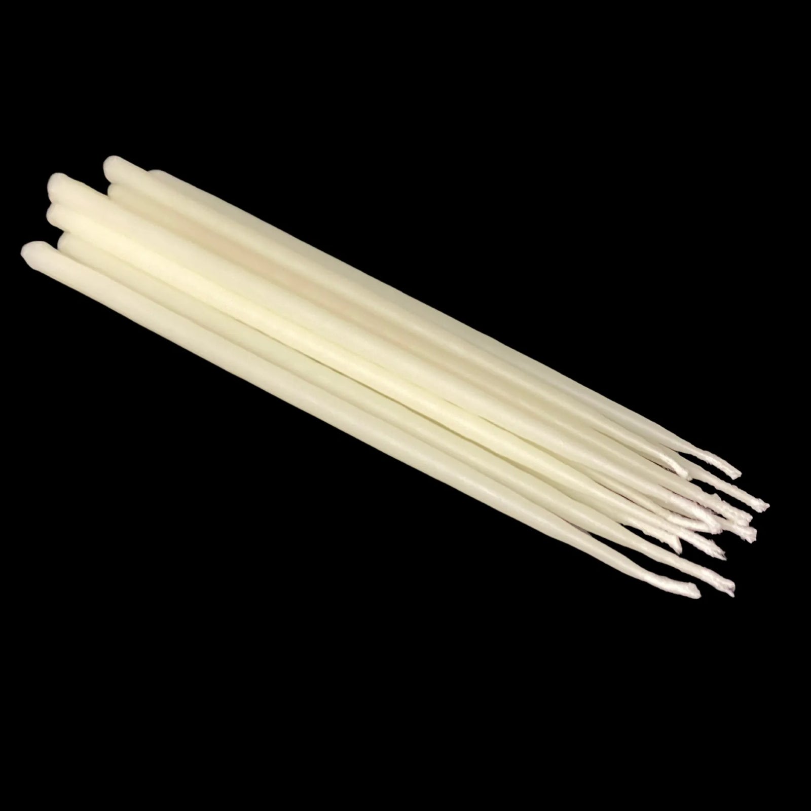 Bundle of white beeswax birthday candles six inch tapers hand poured in the USA