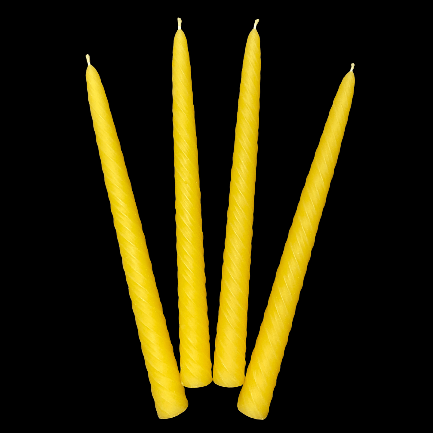 9.5" Romantic Swirl Tapers - Yellow Beeswax