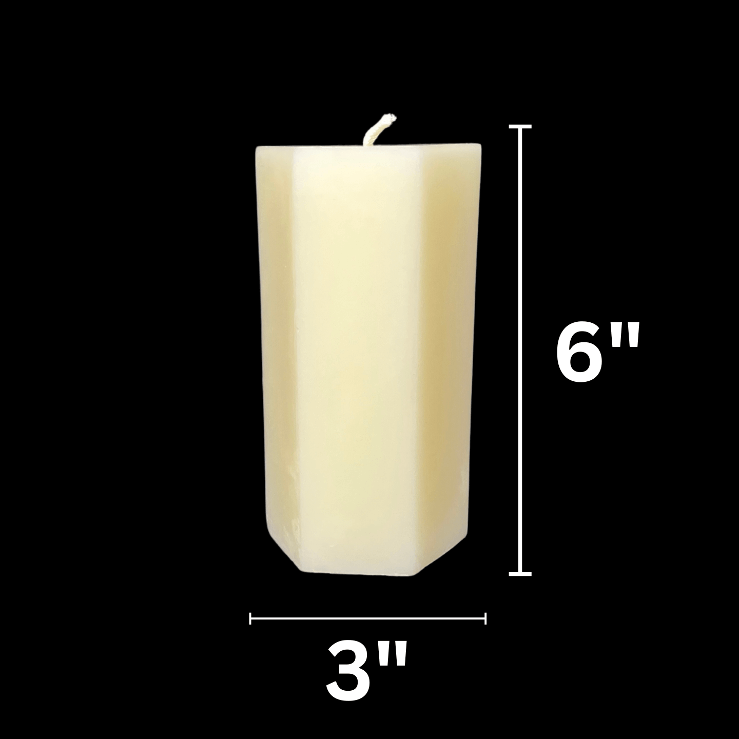 White Beeswax Hexagon Pillar Candles