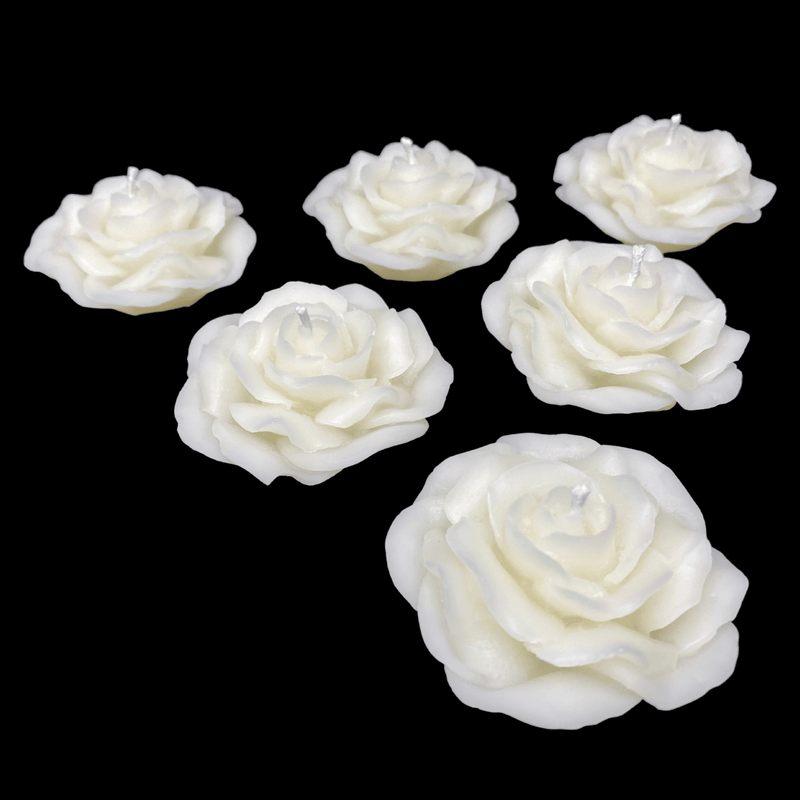 Rose Candle - White Beeswax