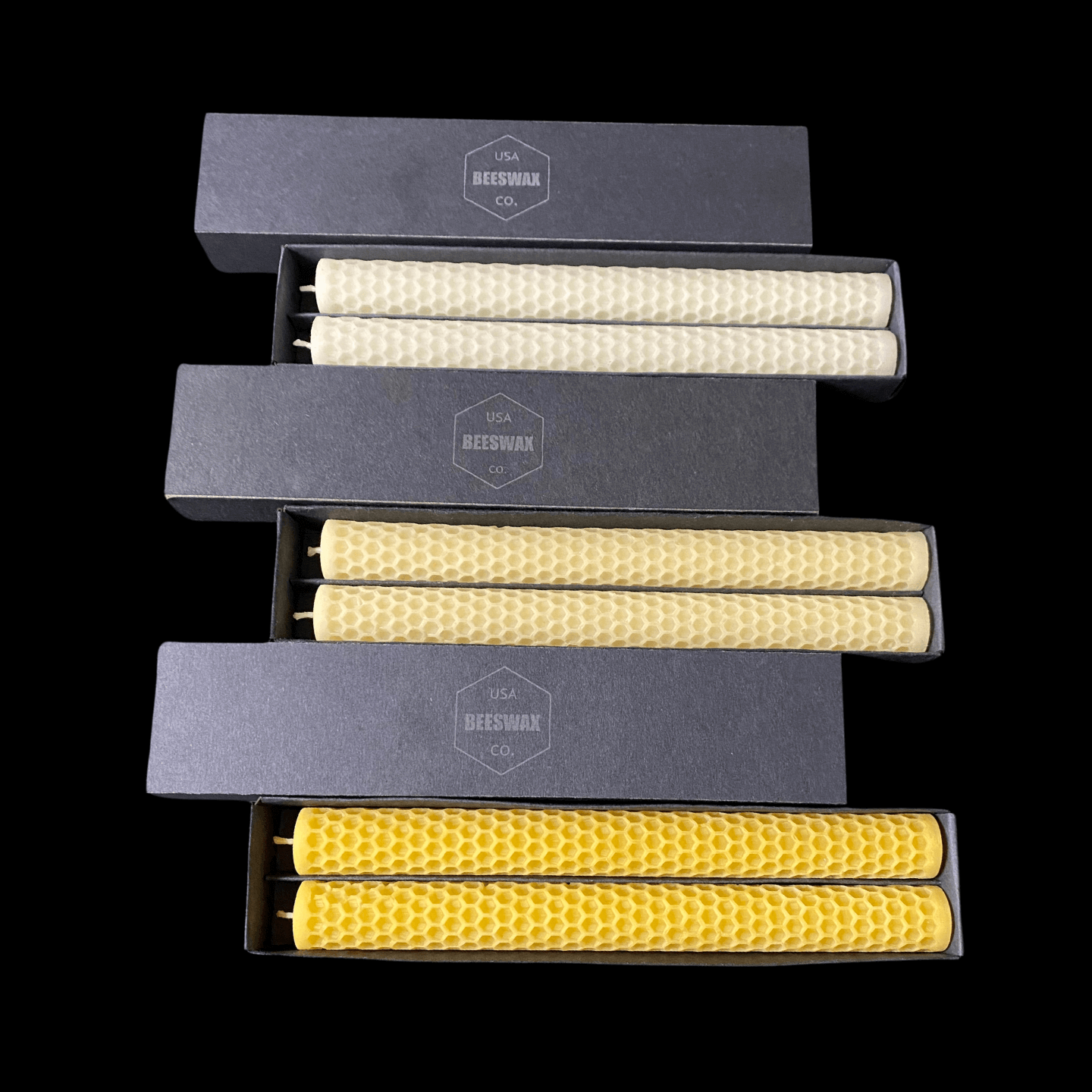 Honeycomb Pattern Tapers - Cappings Beeswax