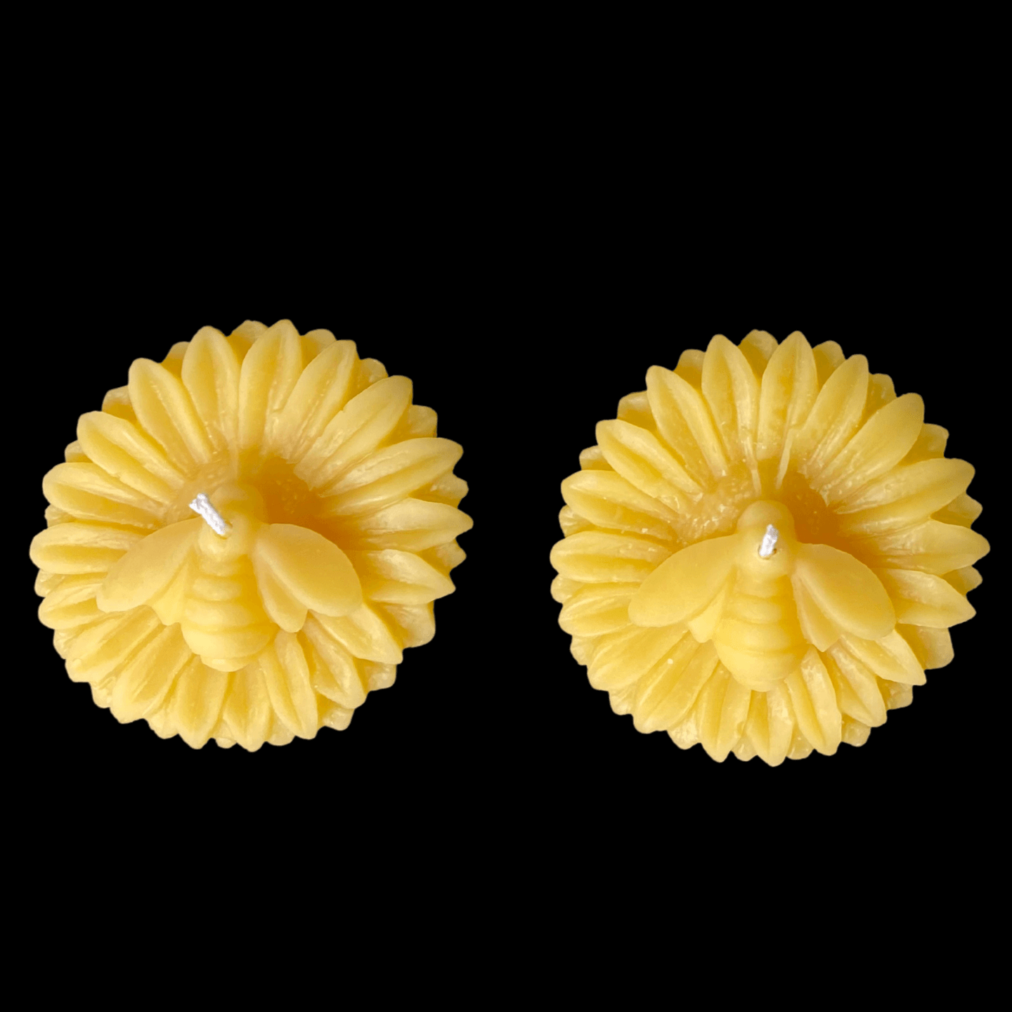 Bee on a Sunflower Candle - Yellow Beeswax
