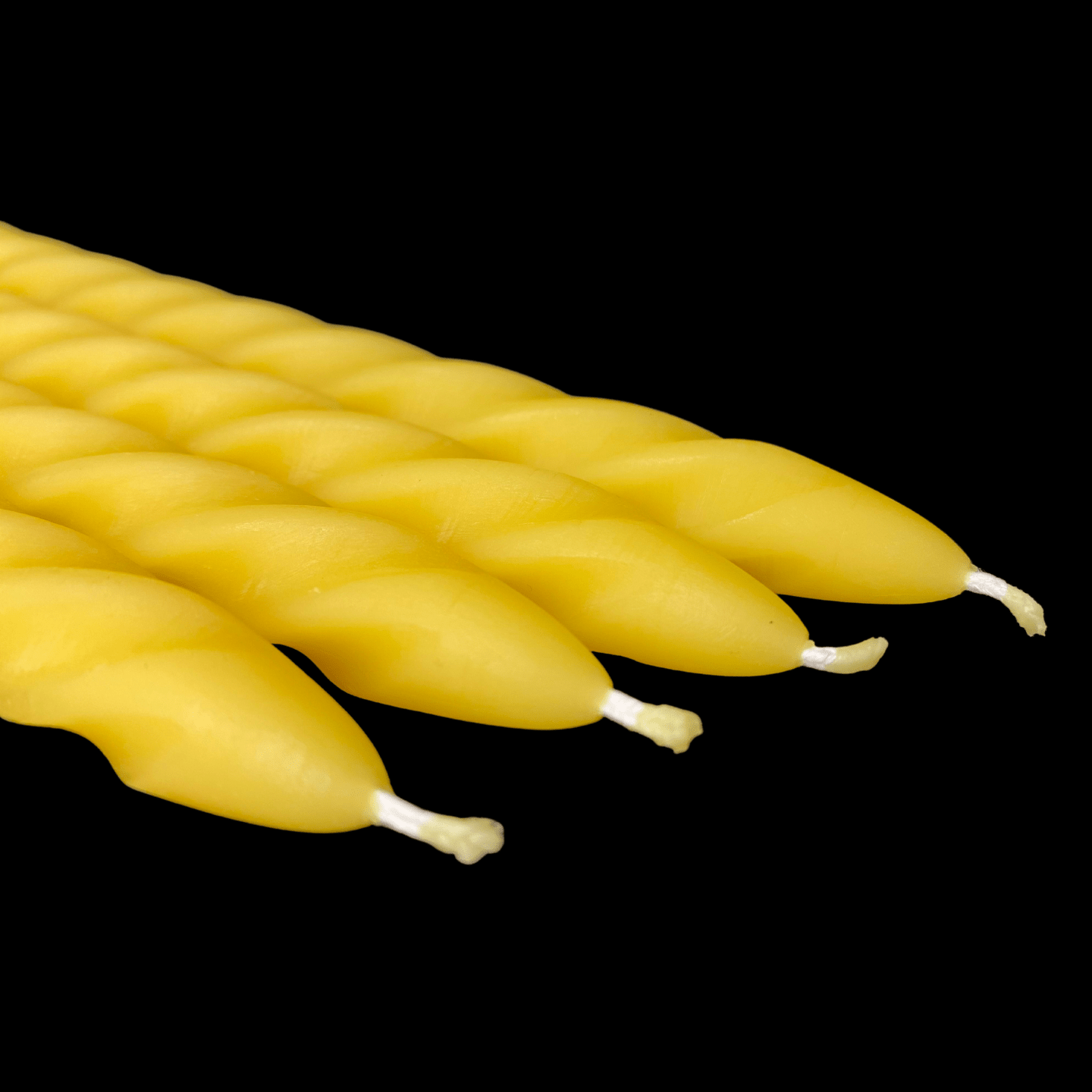 Large Spiral Taper Candles - Yellow Beeswax