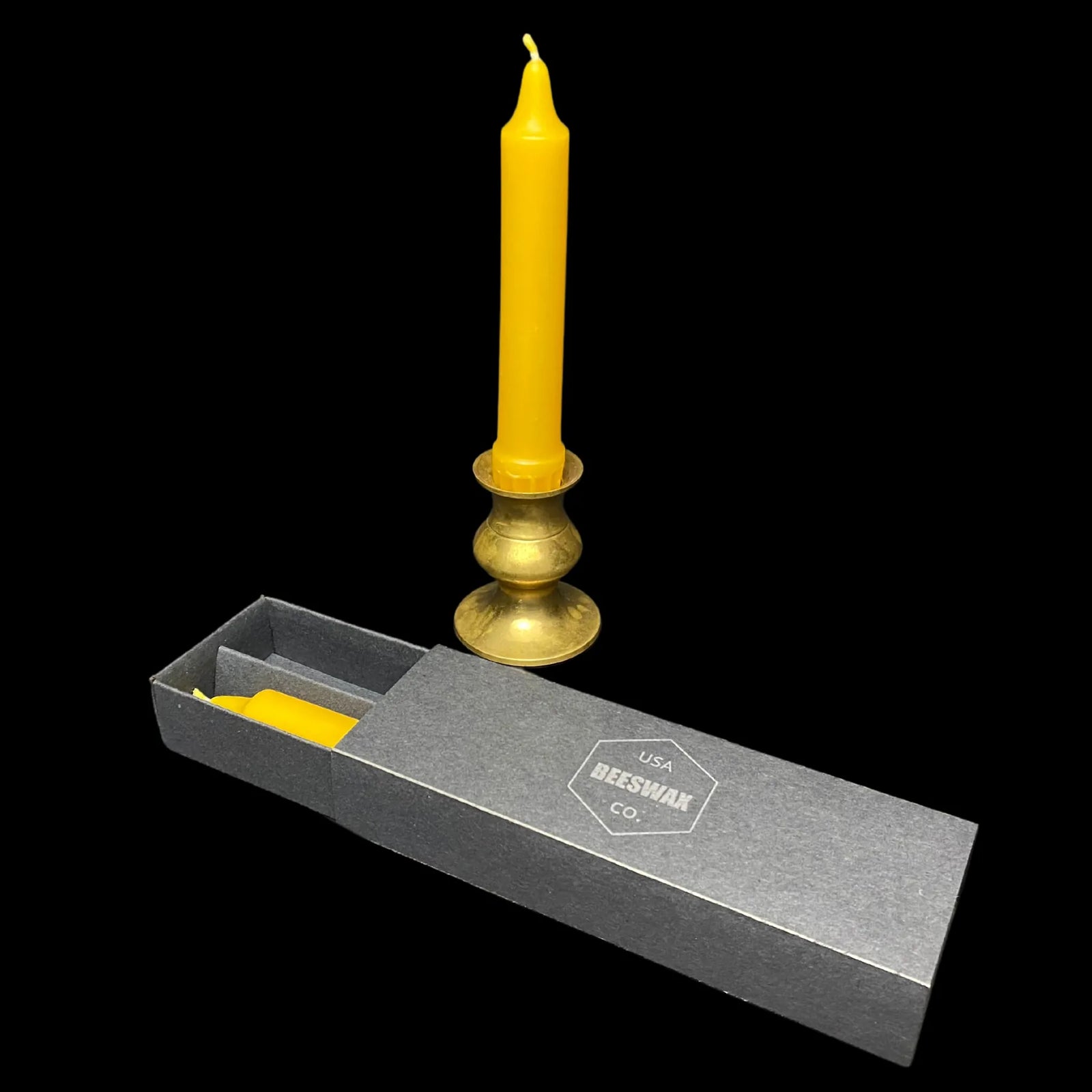 6 Inch Colonial Tapers - Yellow Beeswax