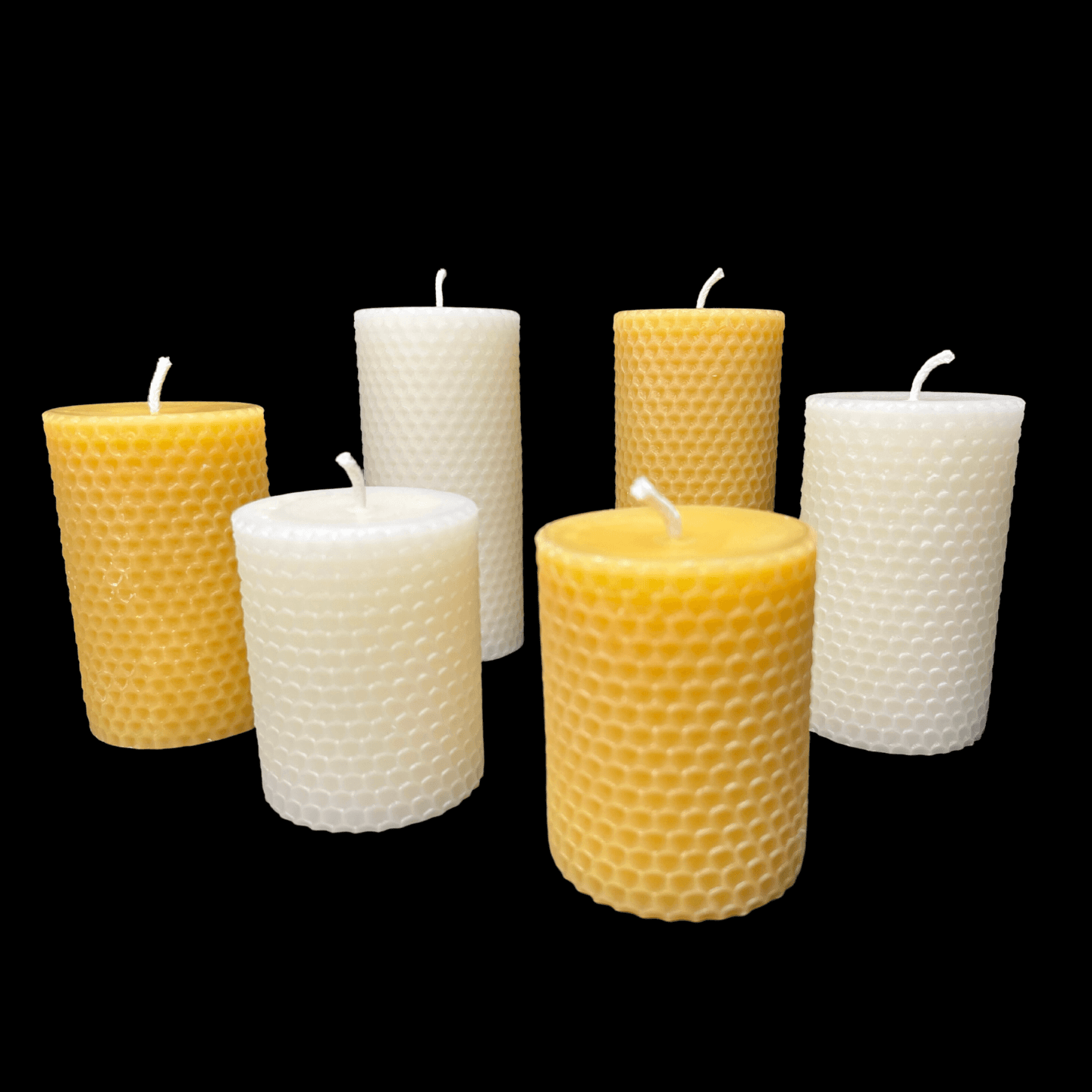 White Beeswax Honeycomb Pillar Candles