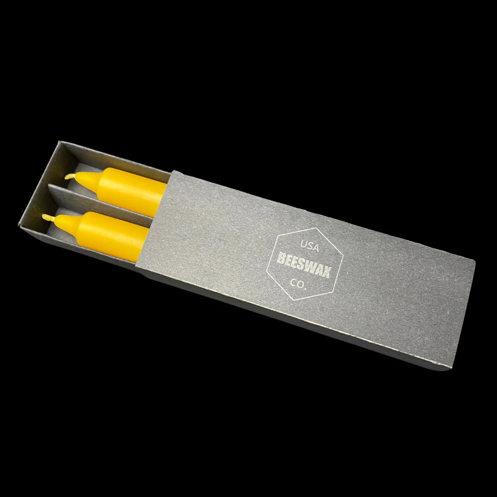 6 Inch Colonial Tapers - Yellow Beeswax