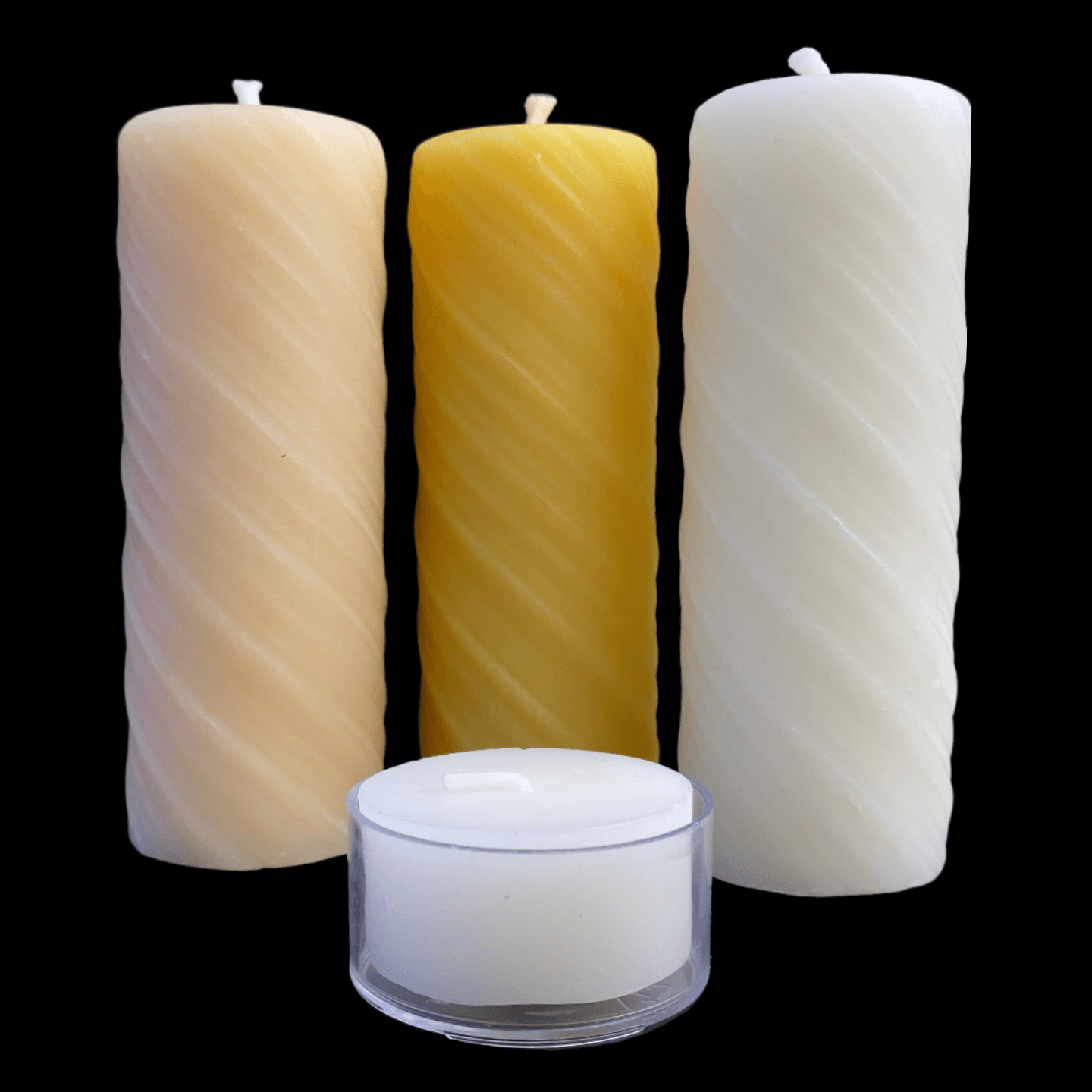 White Beeswax Swirl Pillar Candle