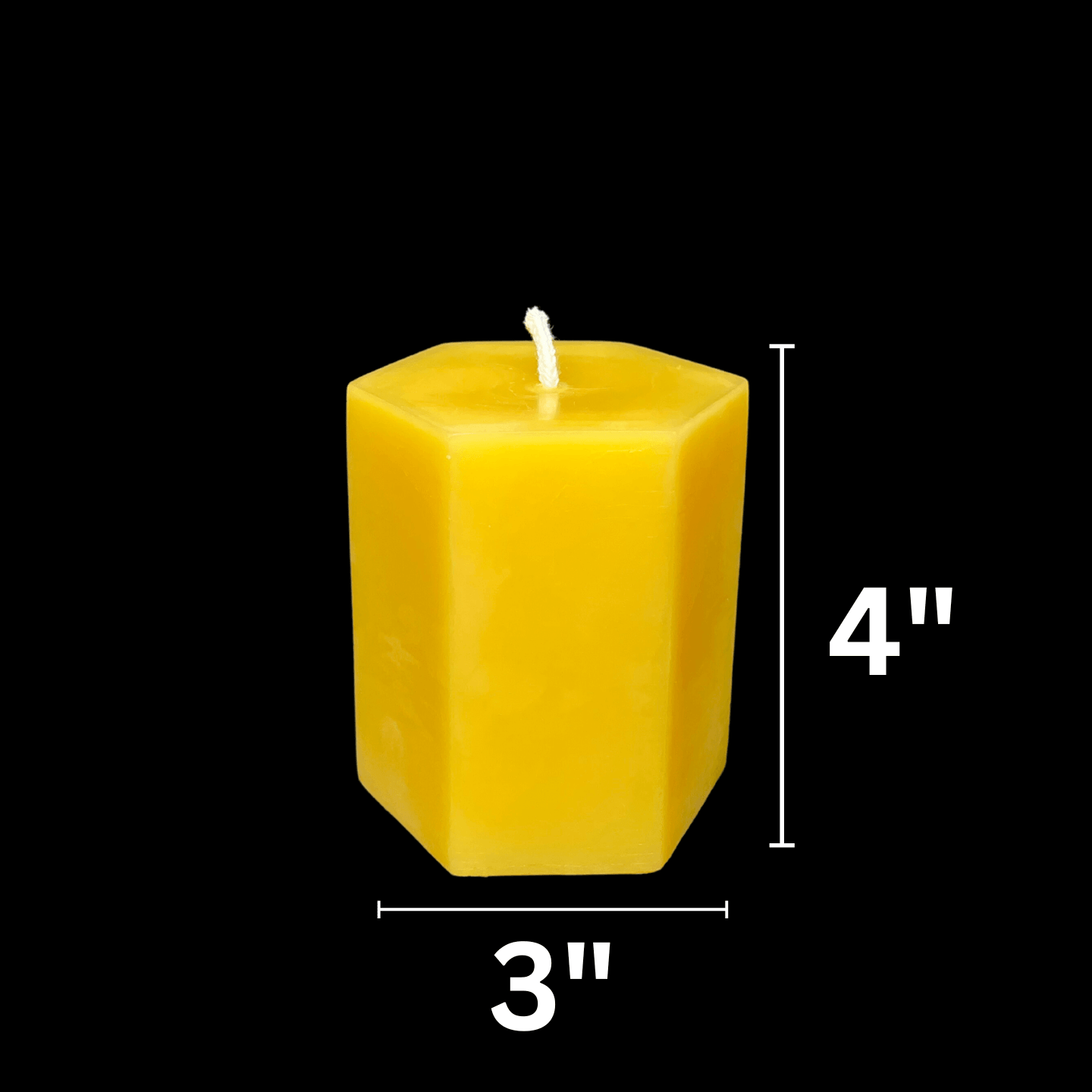 Yellow Beeswax Hexagon Pillar Candles