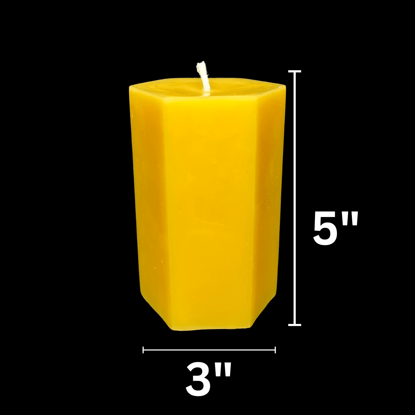 Yellow Beeswax Hexagon Pillar Candles