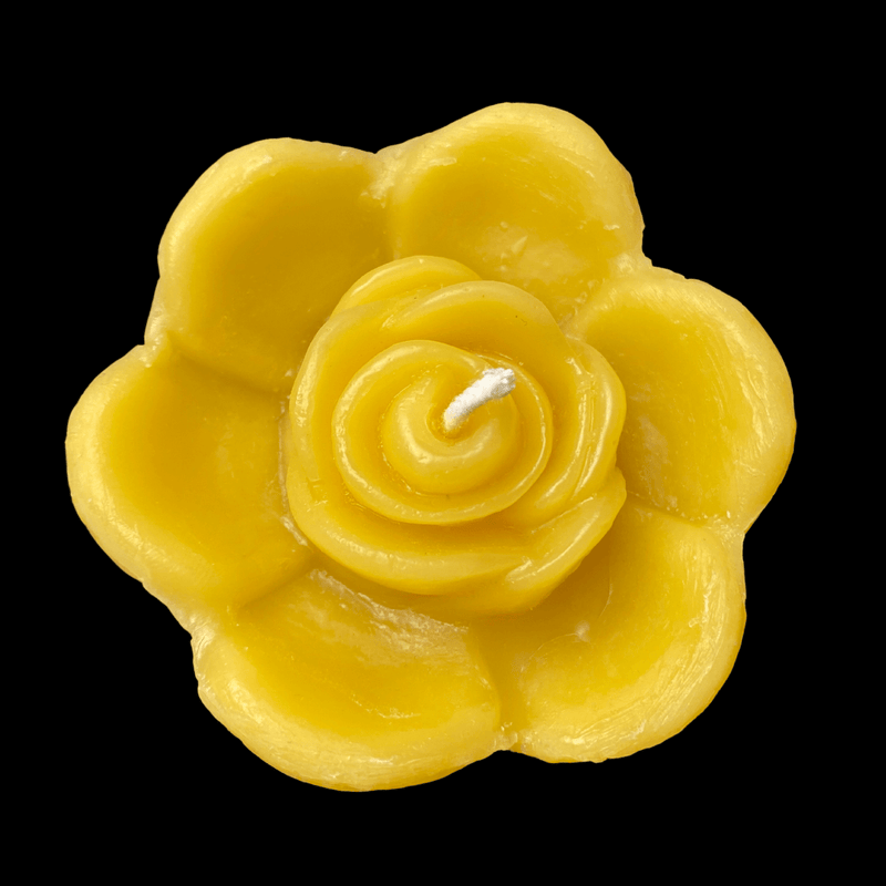 Rose Bud Floating Candle - Yellow Beeswax