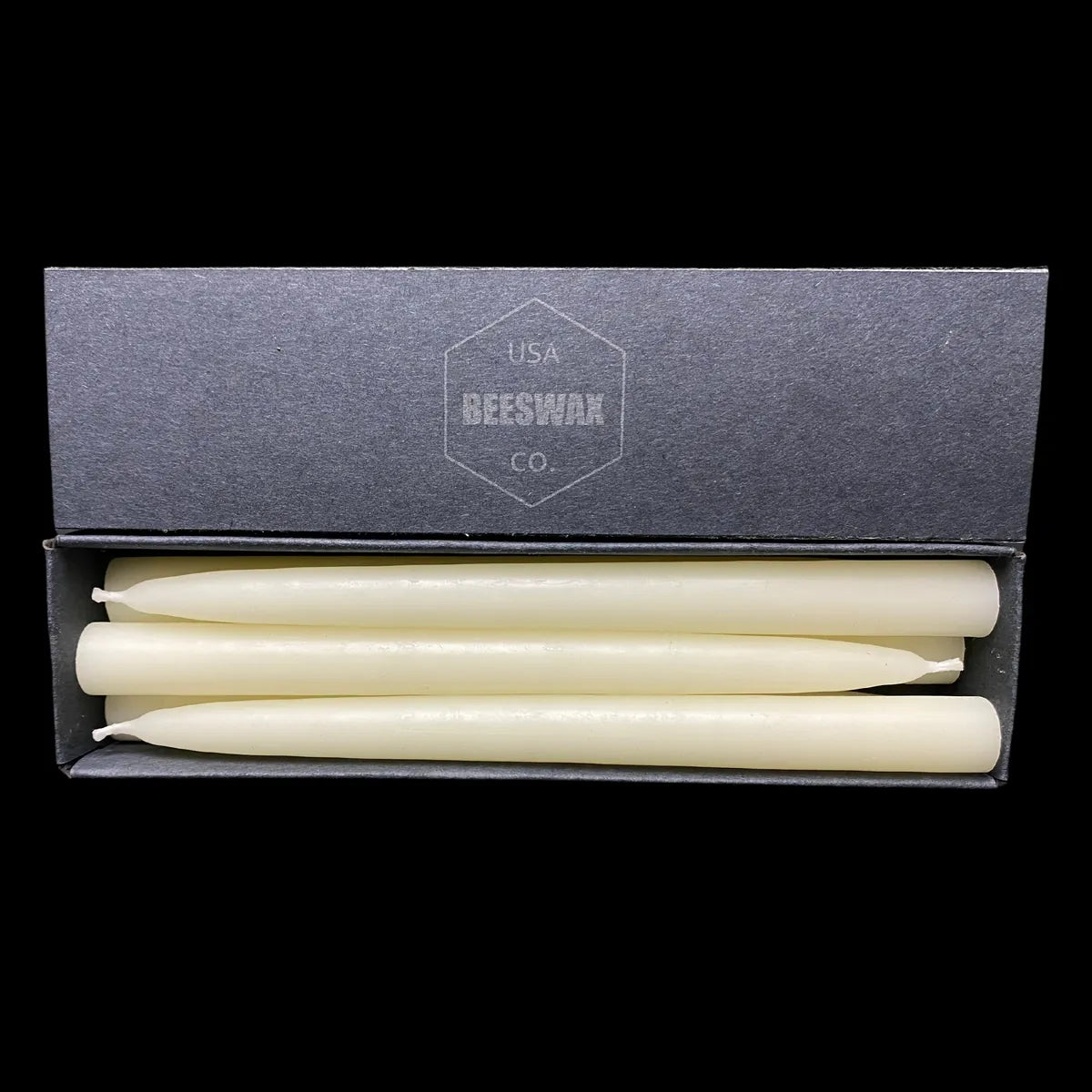 1/2" Diameter x 6" White Beeswax Tapers