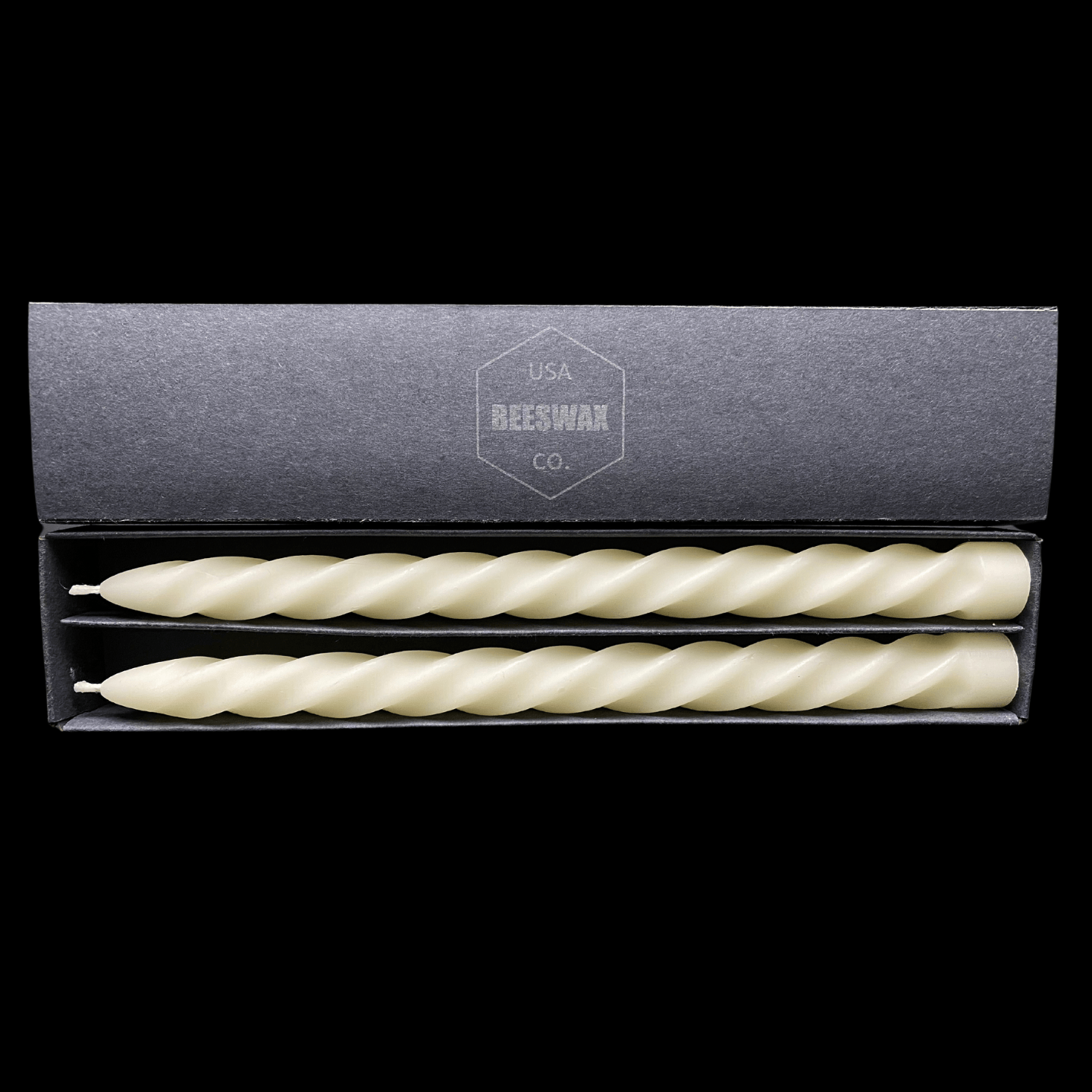 Large Spiral Taper Candles - White Beeswax