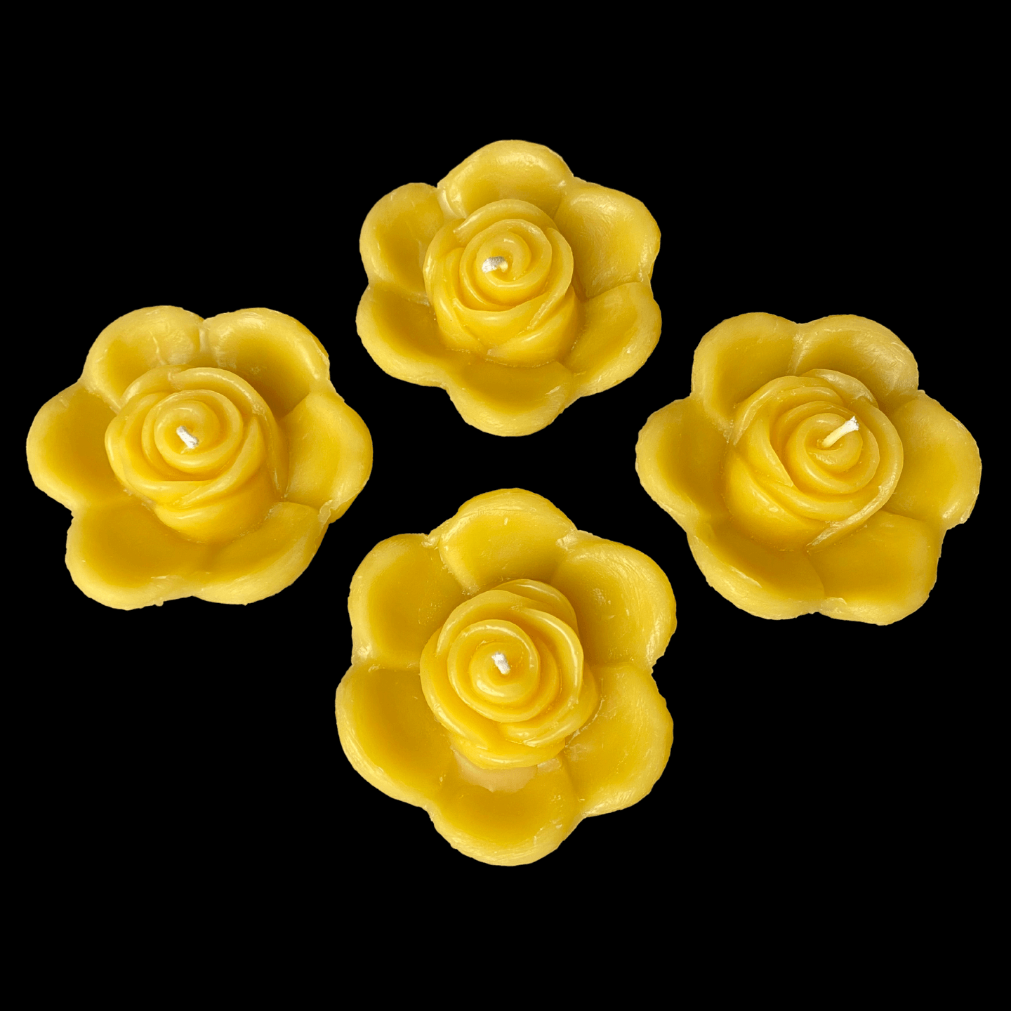 Rose Bud Floating Candle - Yellow Beeswax