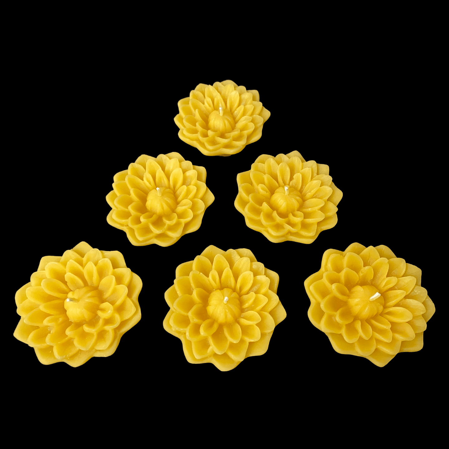 Dahlia Floating Candle - Yellow Beeswax