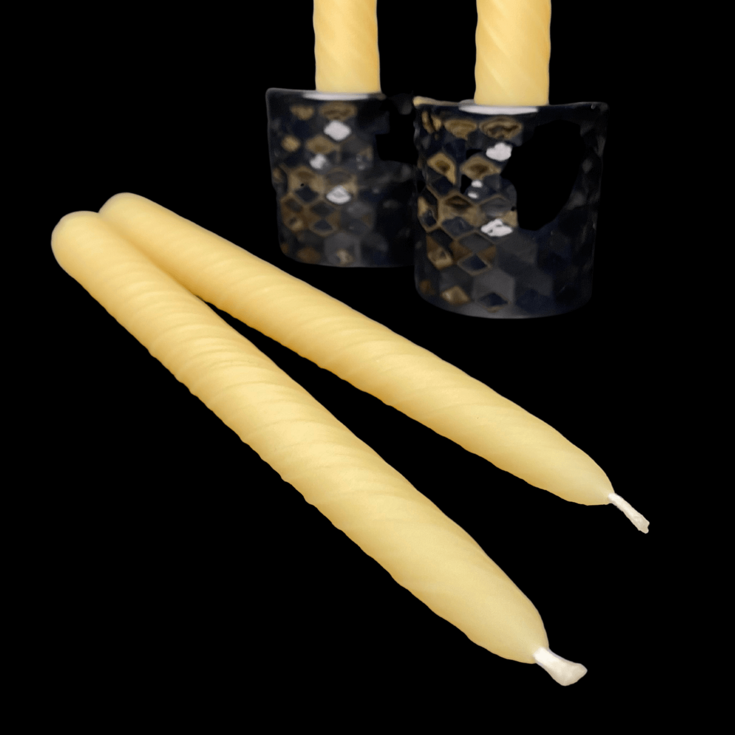 9.5" Romantic Swirl Tapers - Cappings Beeswax