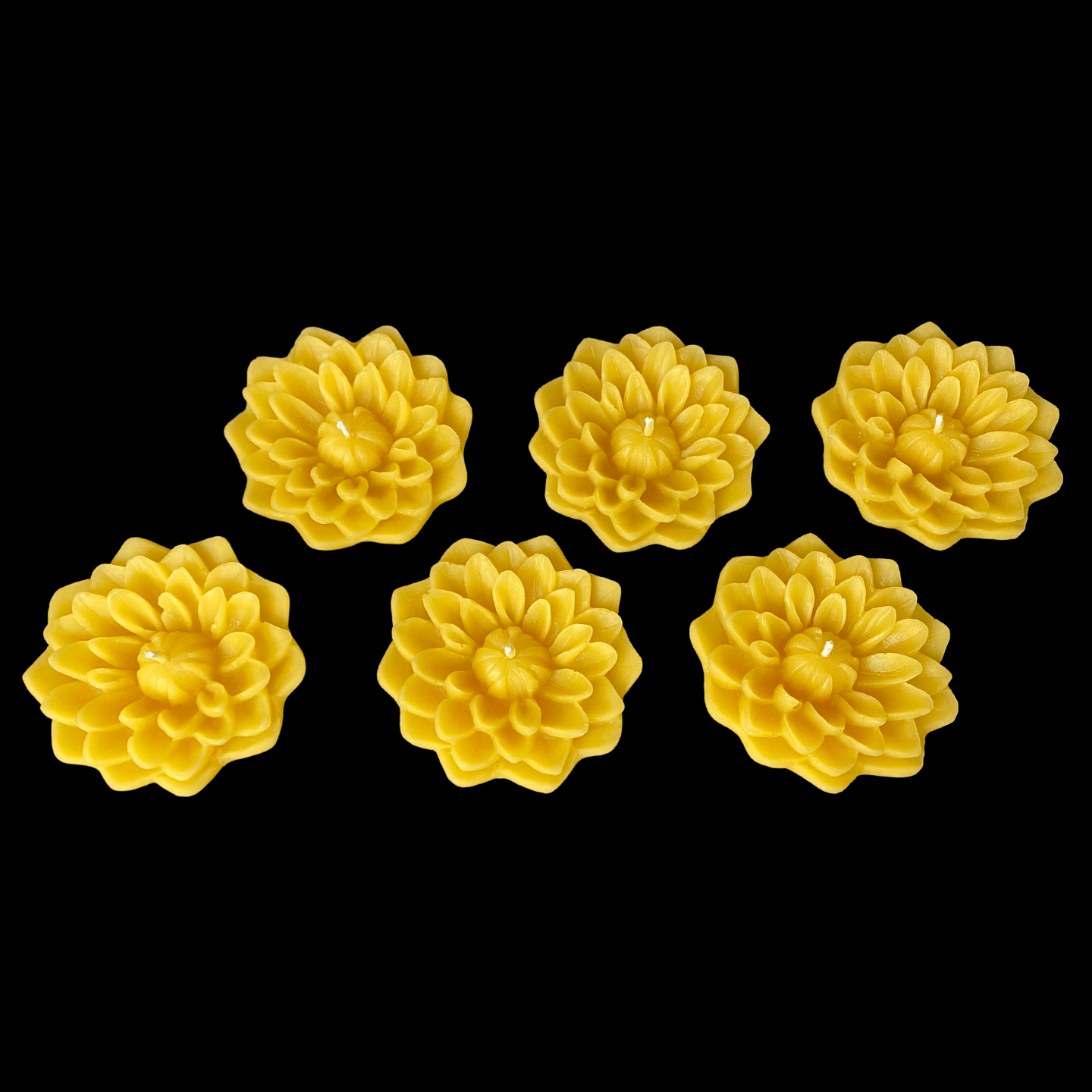 Dahlia Floating Candle - Yellow Beeswax