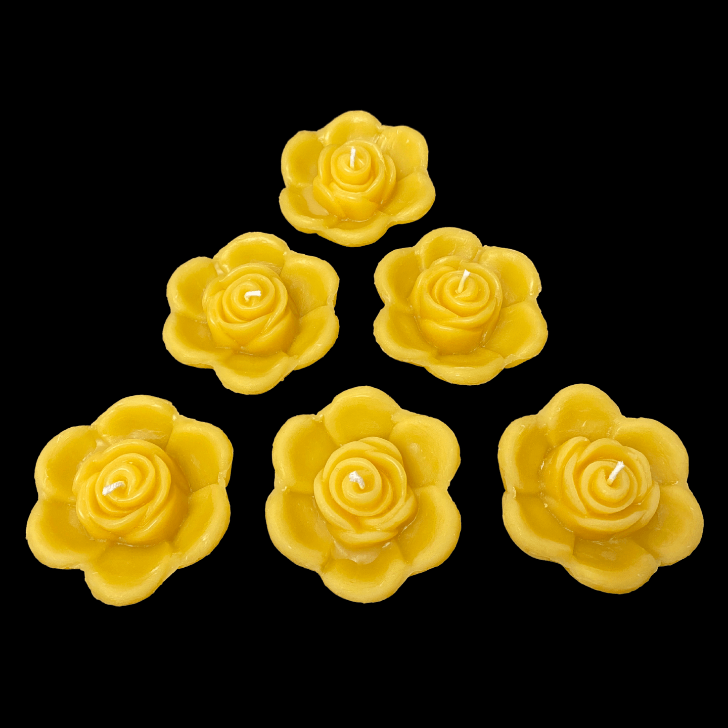 Rose Bud Floating Candle - Yellow Beeswax