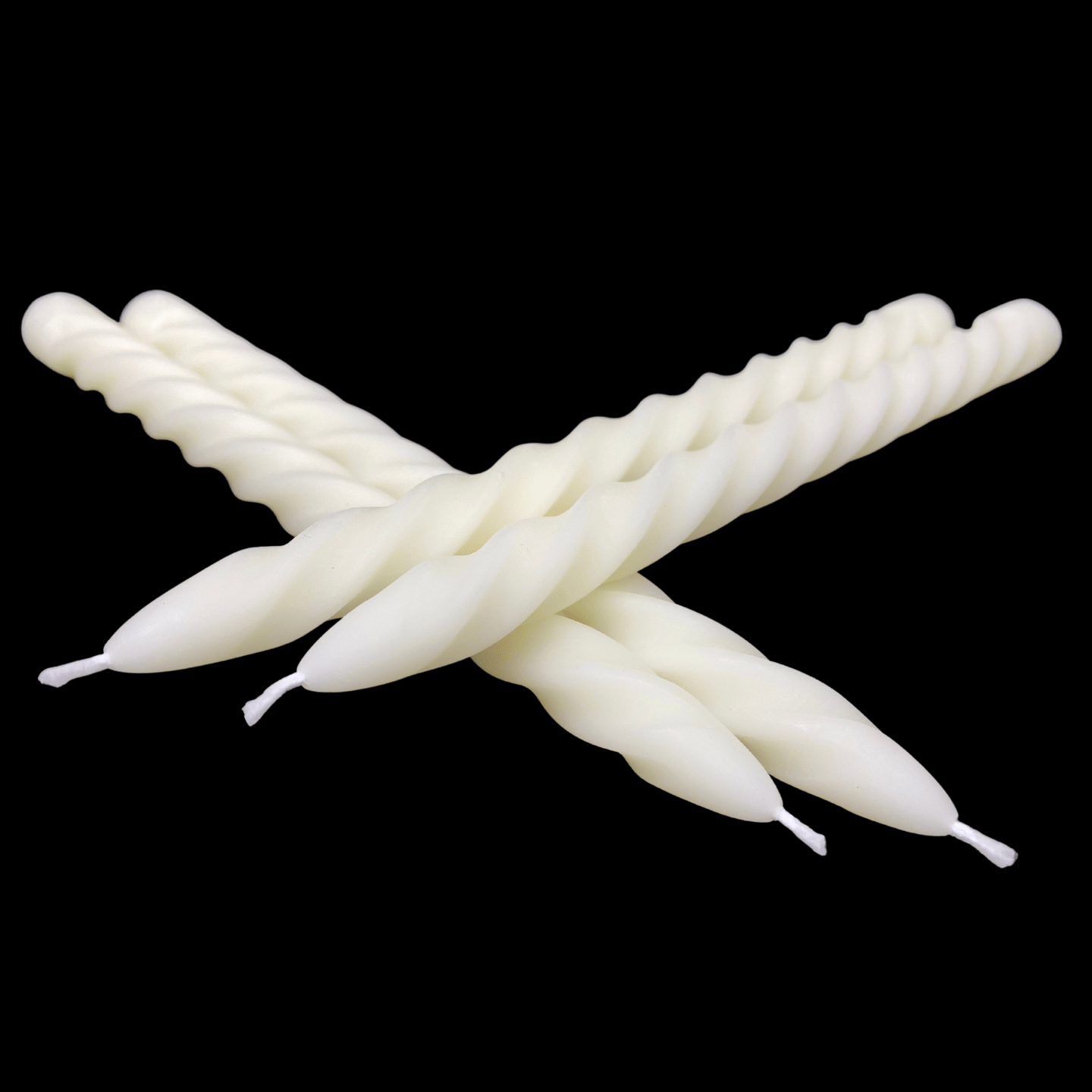 Large Spiral Taper Candles - White Beeswax