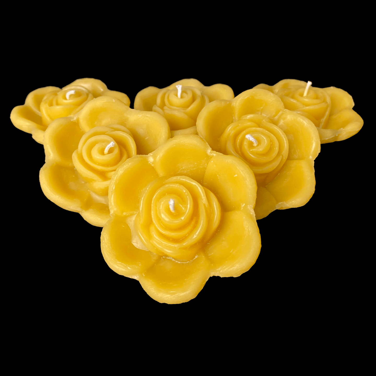 Rose Bud Floating Candle - Yellow Beeswax