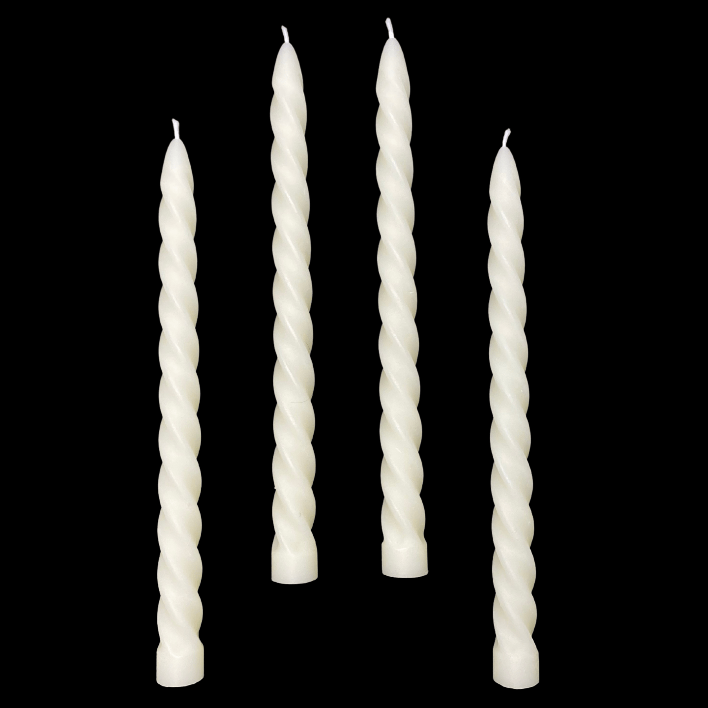 Large Spiral Taper Candles - White Beeswax