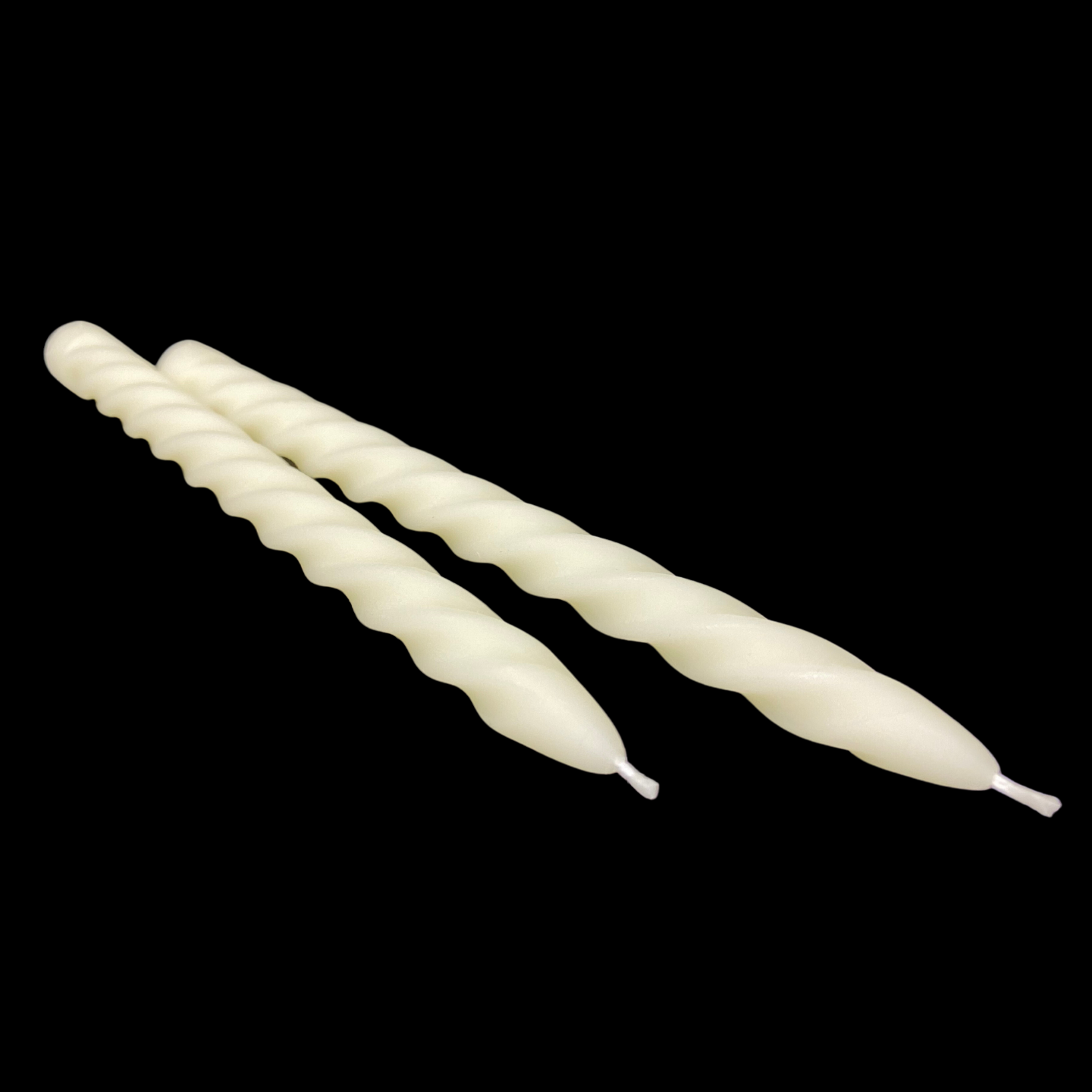 Large Spiral Taper Candles - White Beeswax