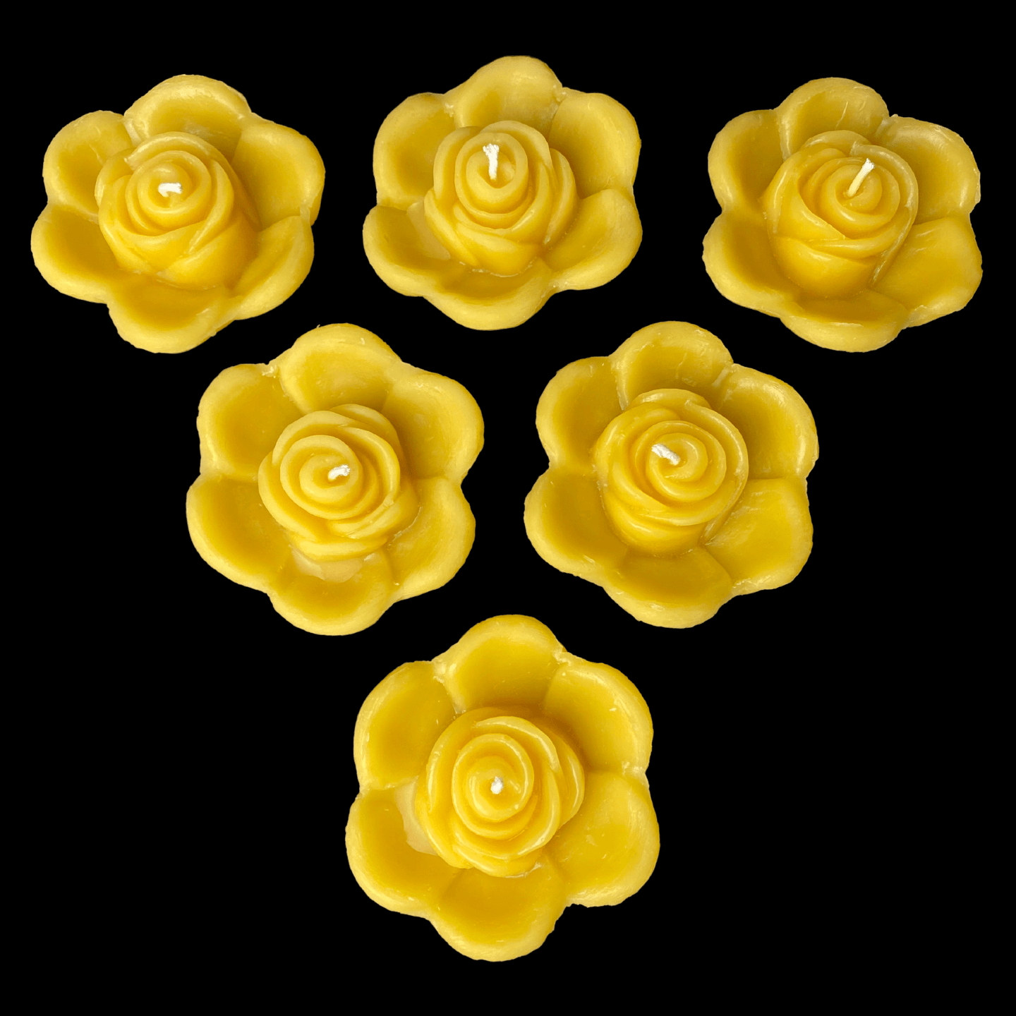 Rose Bud Floating Candle - Yellow Beeswax