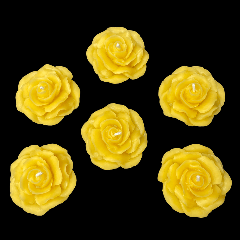 Rose Candle - Yellow Beeswax
