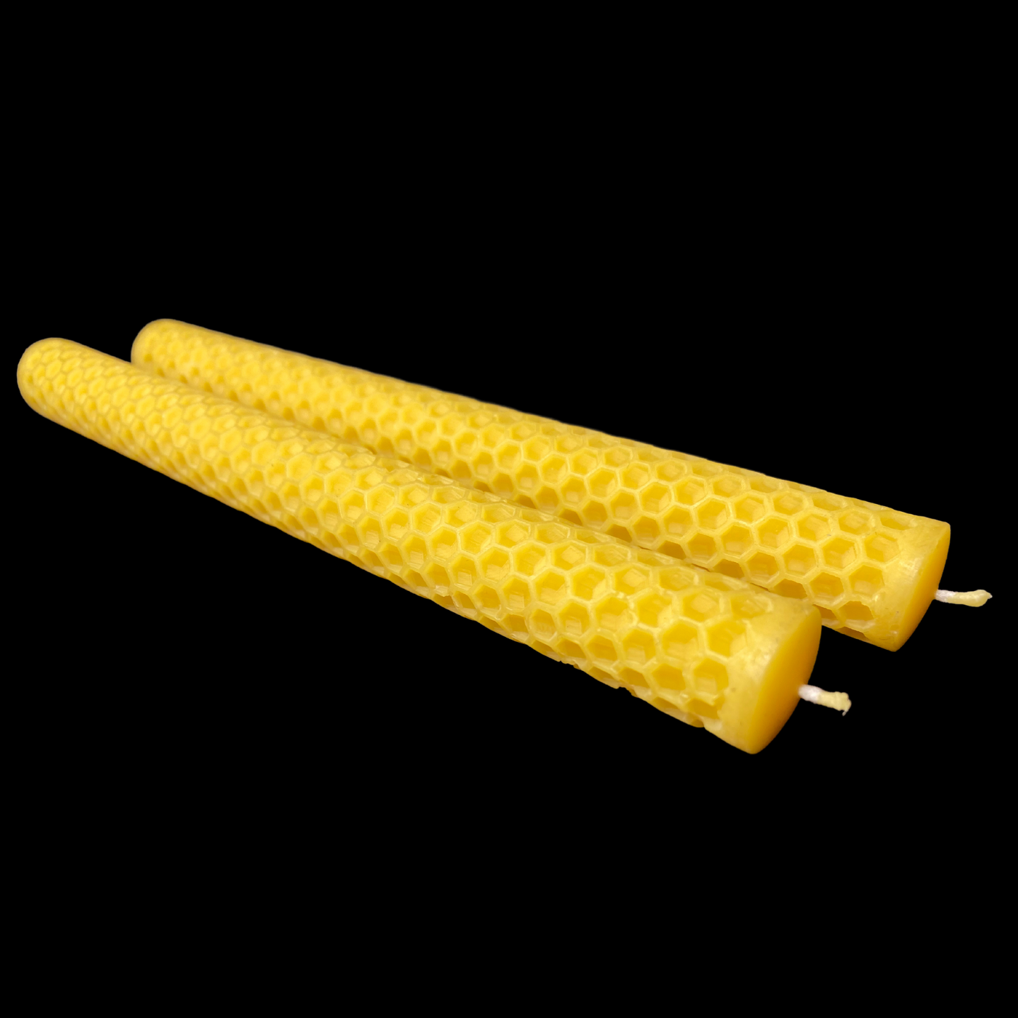 Honeycomb Pattern Tapers  - Yellow Beeswax
