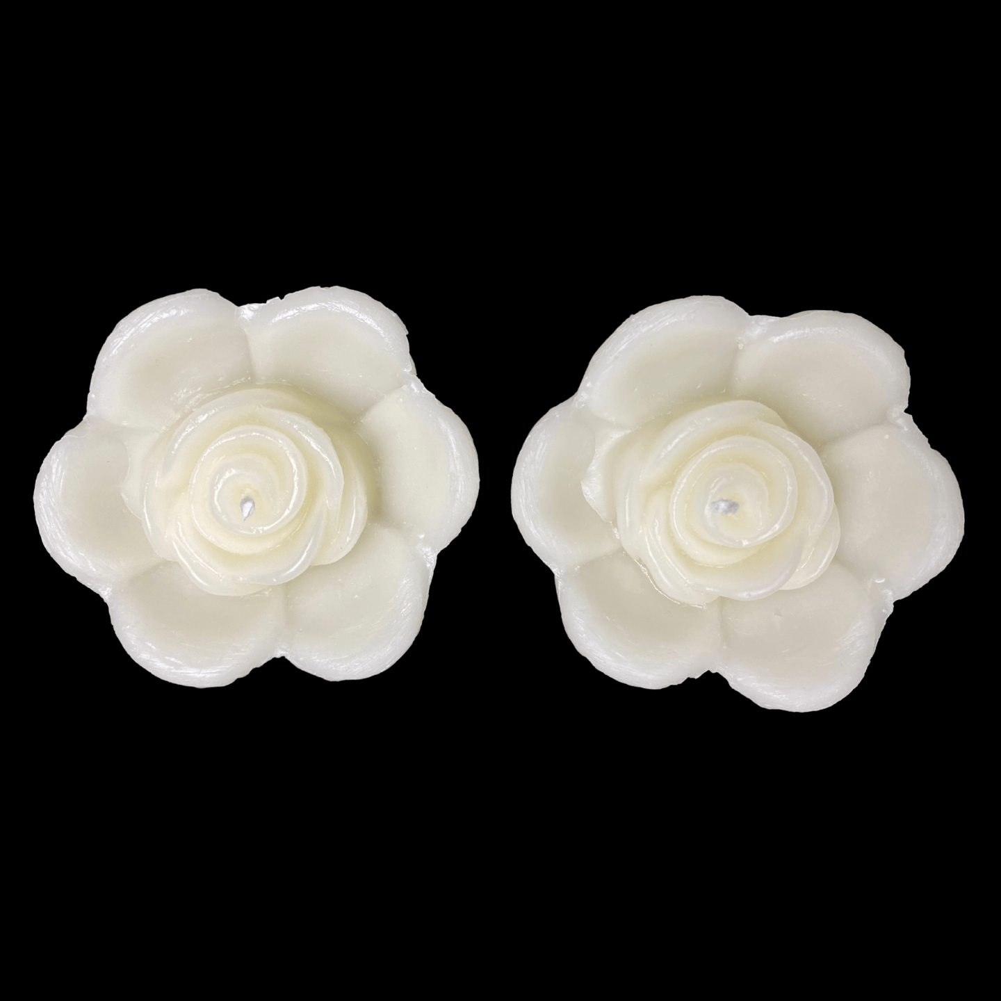 Rose Bud Floating Candle - White Beeswax