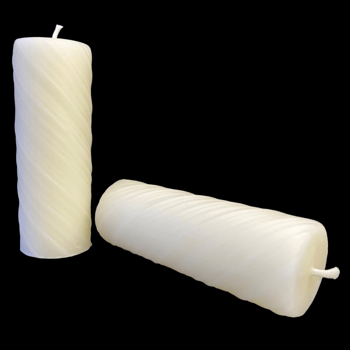 White Beeswax Swirl Pillar Candle