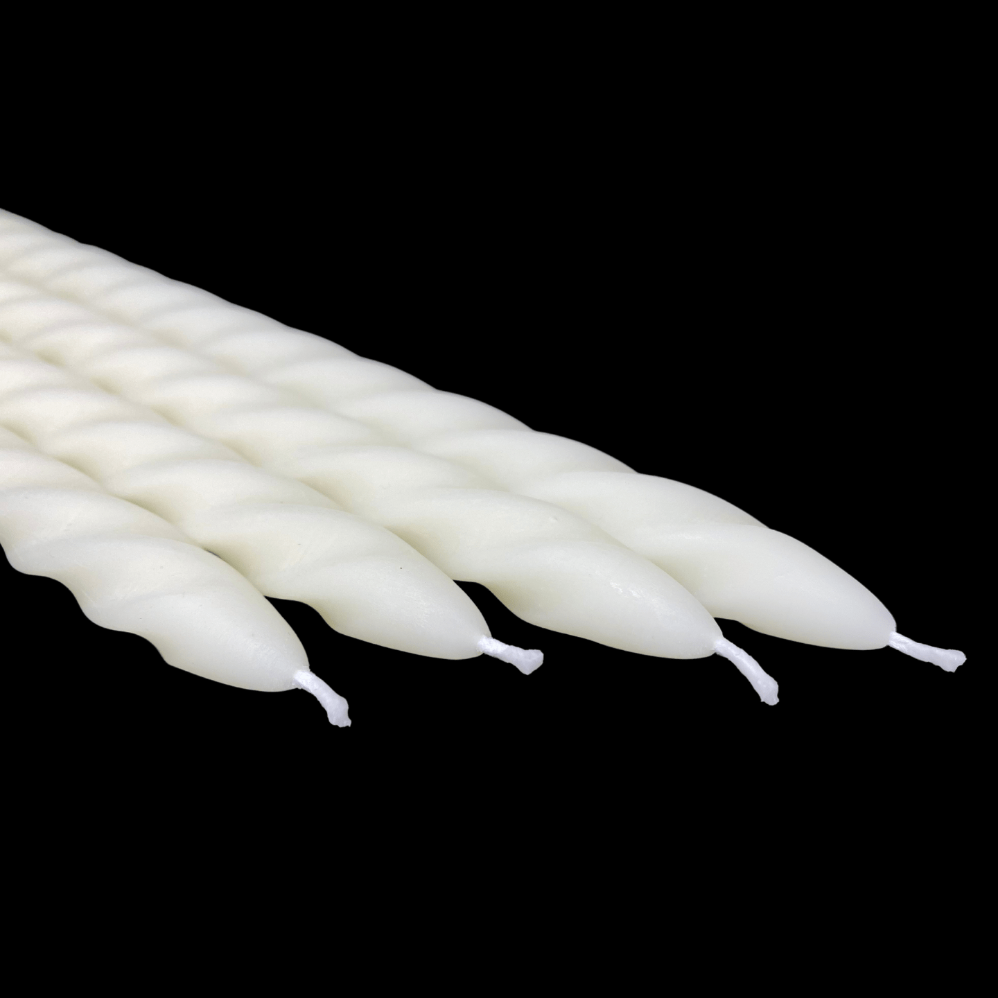 Large Spiral Taper Candles - White Beeswax