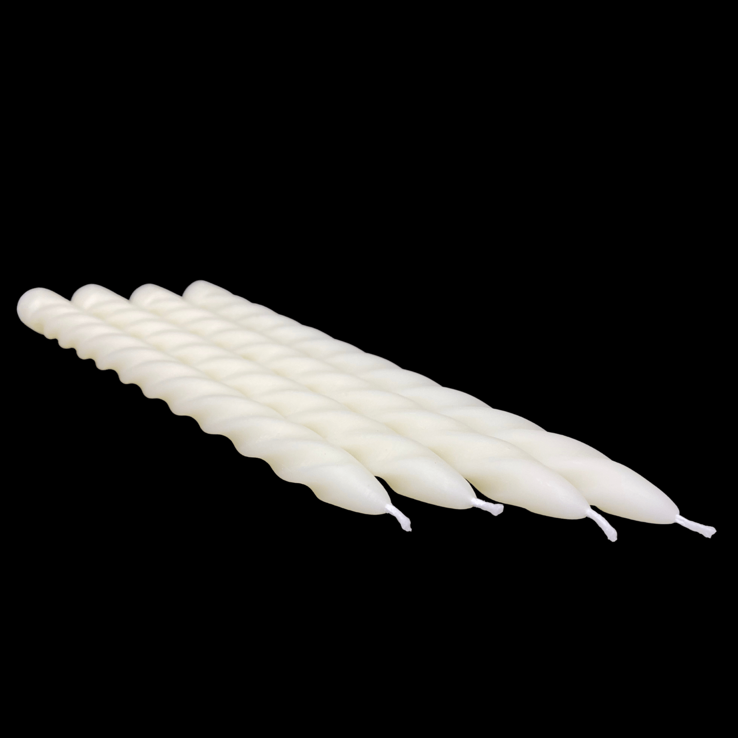 Large Spiral Taper Candles - White Beeswax
