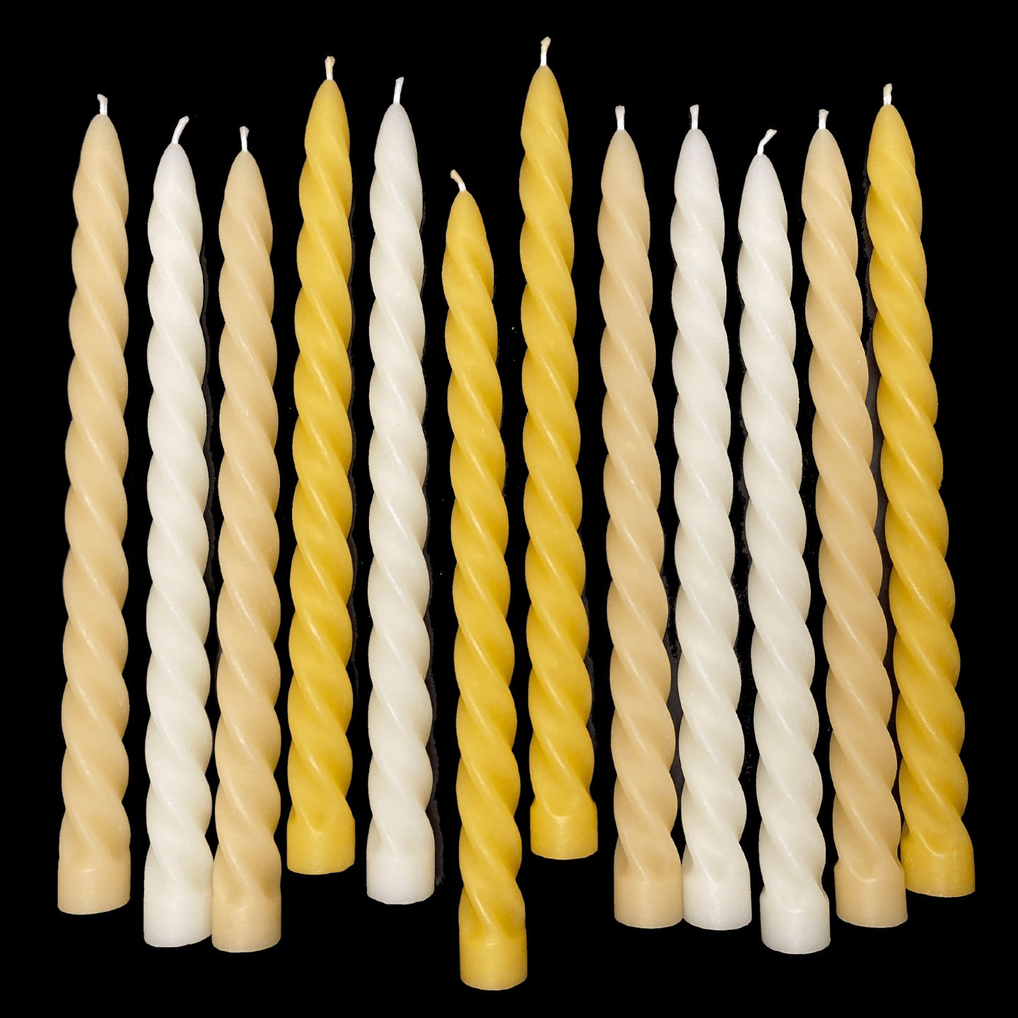 Large Spiral Taper Candles - Yellow Beeswax