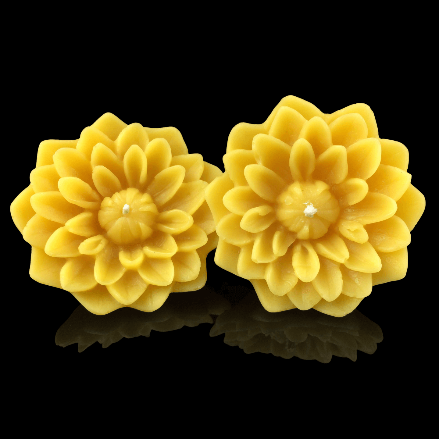 Dahlia Floating Candle - Yellow Beeswax
