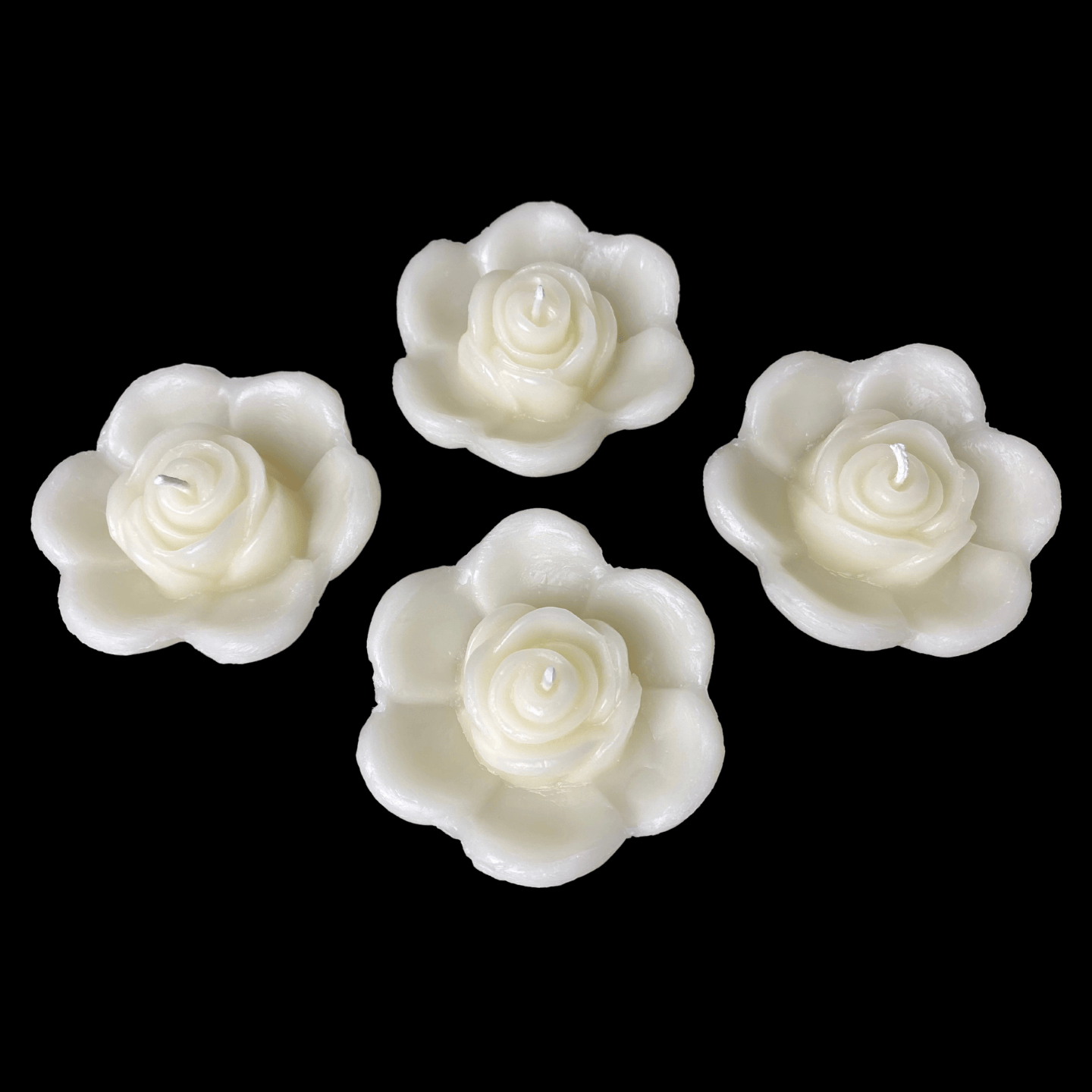 Rose Bud Floating Candle - White Beeswax