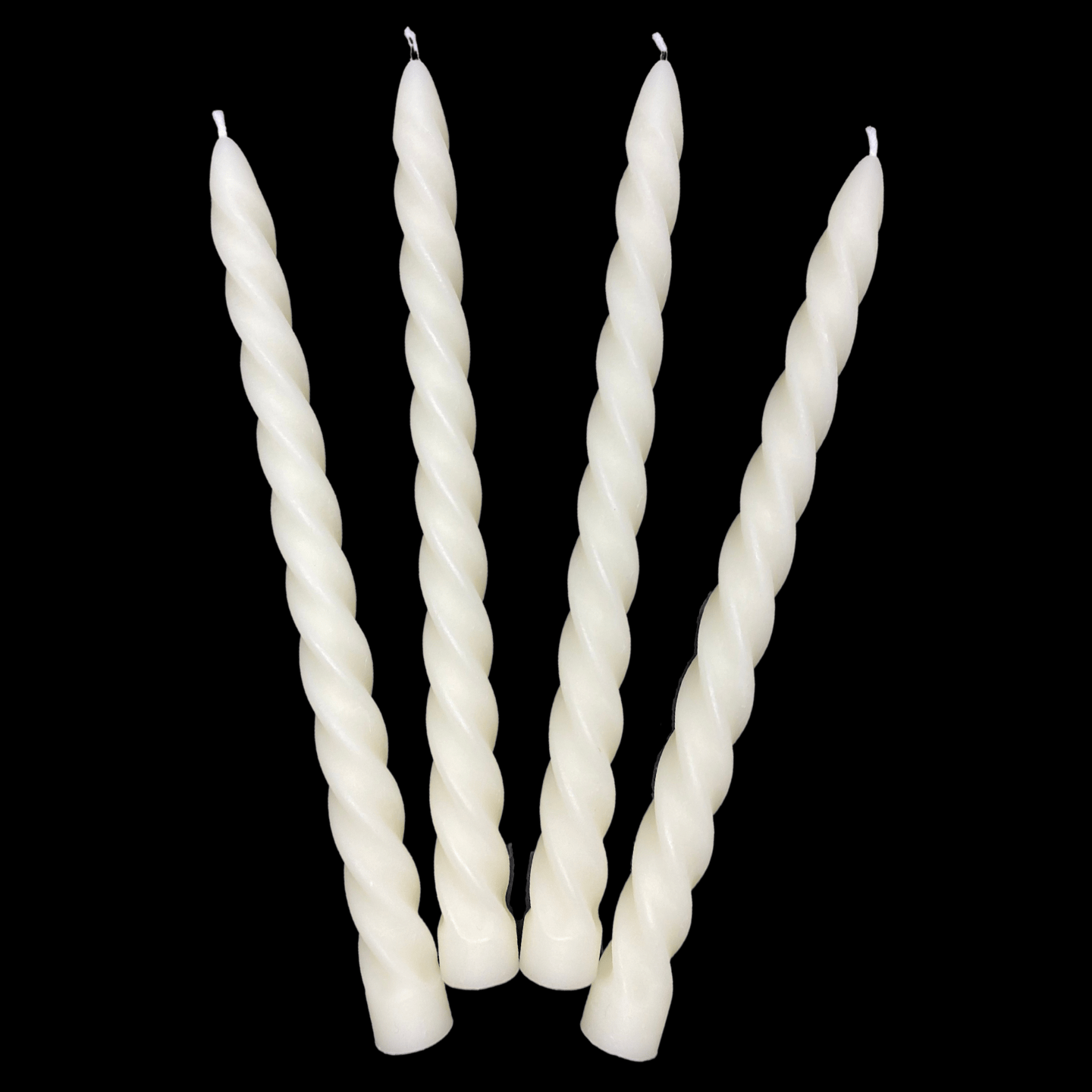 Large Spiral Taper Candles - White Beeswax