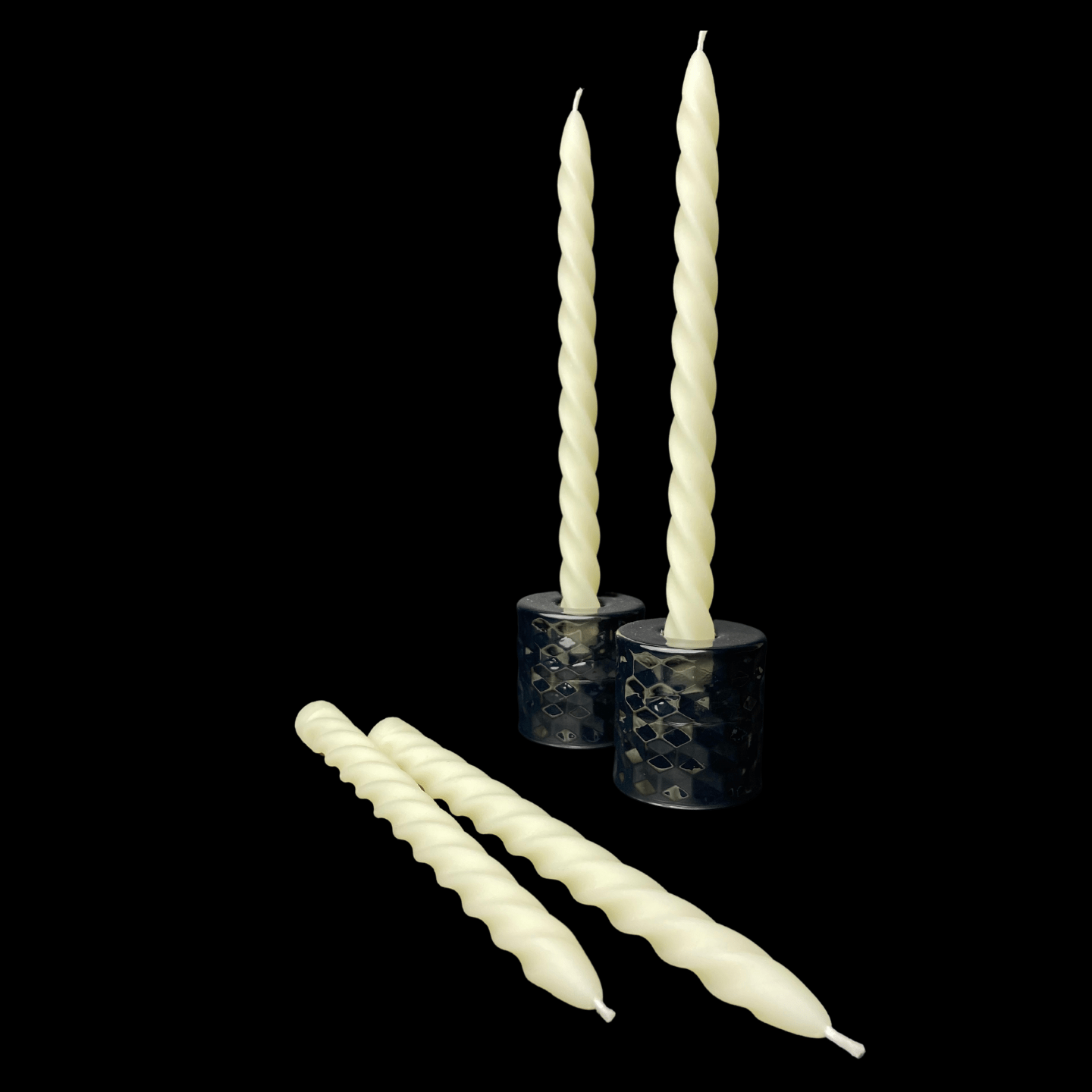 Large Spiral Taper Candles - White Beeswax