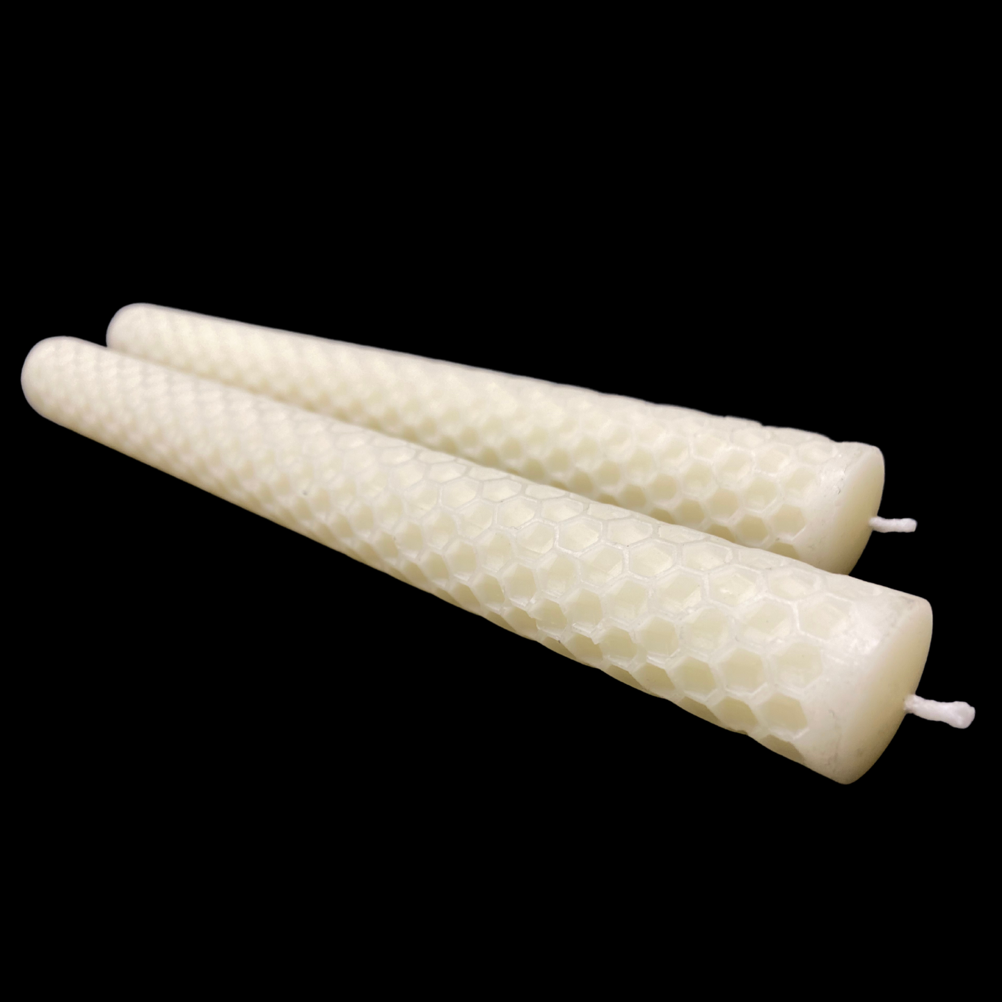 Honeycomb Pattern Tapers - White Beeswax