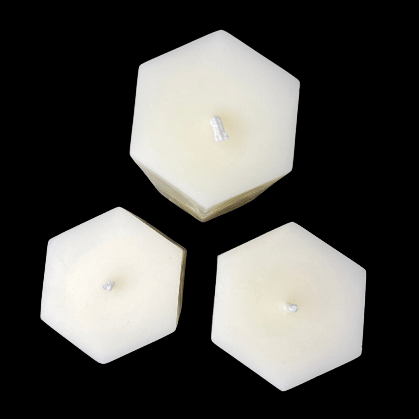 White Beeswax Hexagon Pillar Candles