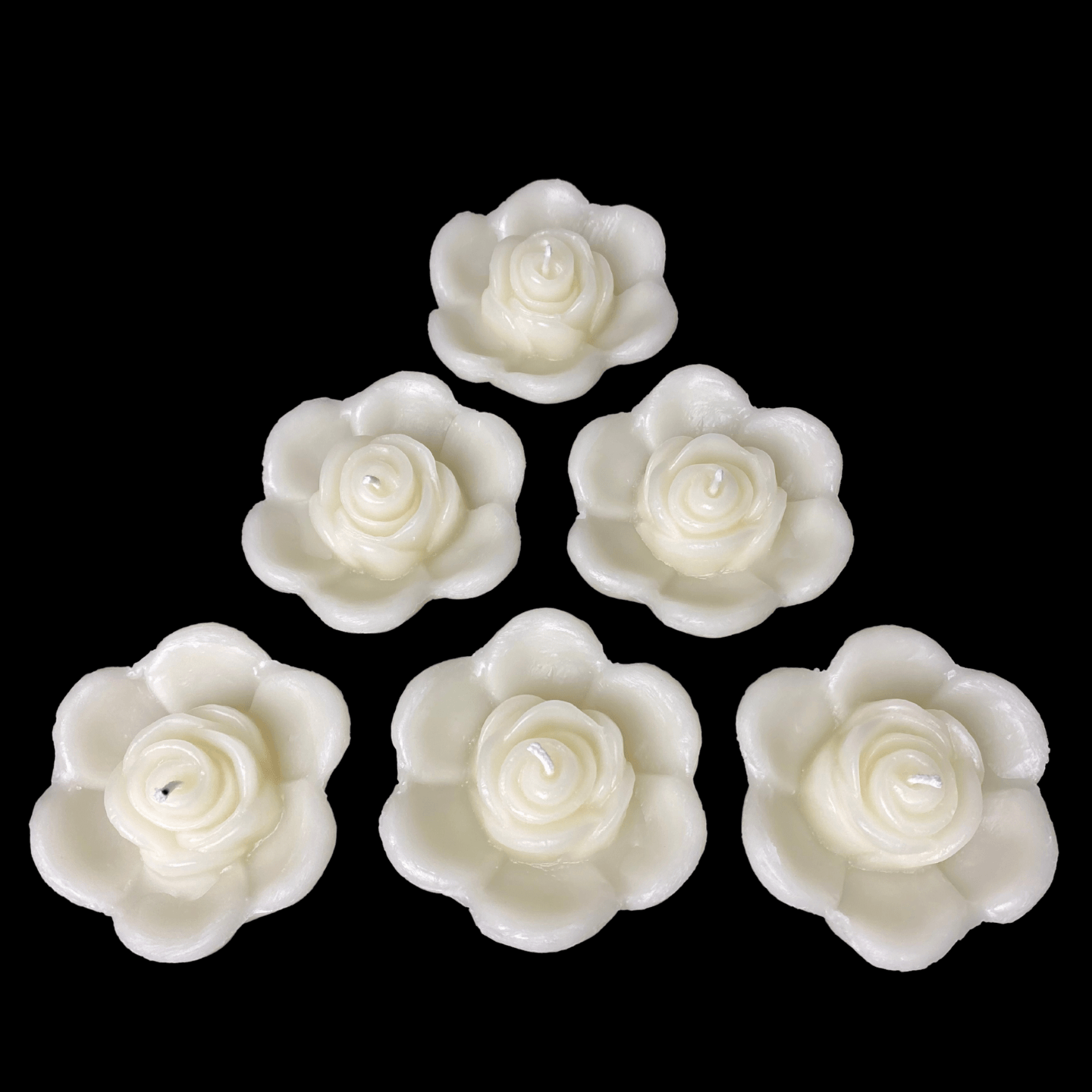Rose Bud Floating Candle - White Beeswax