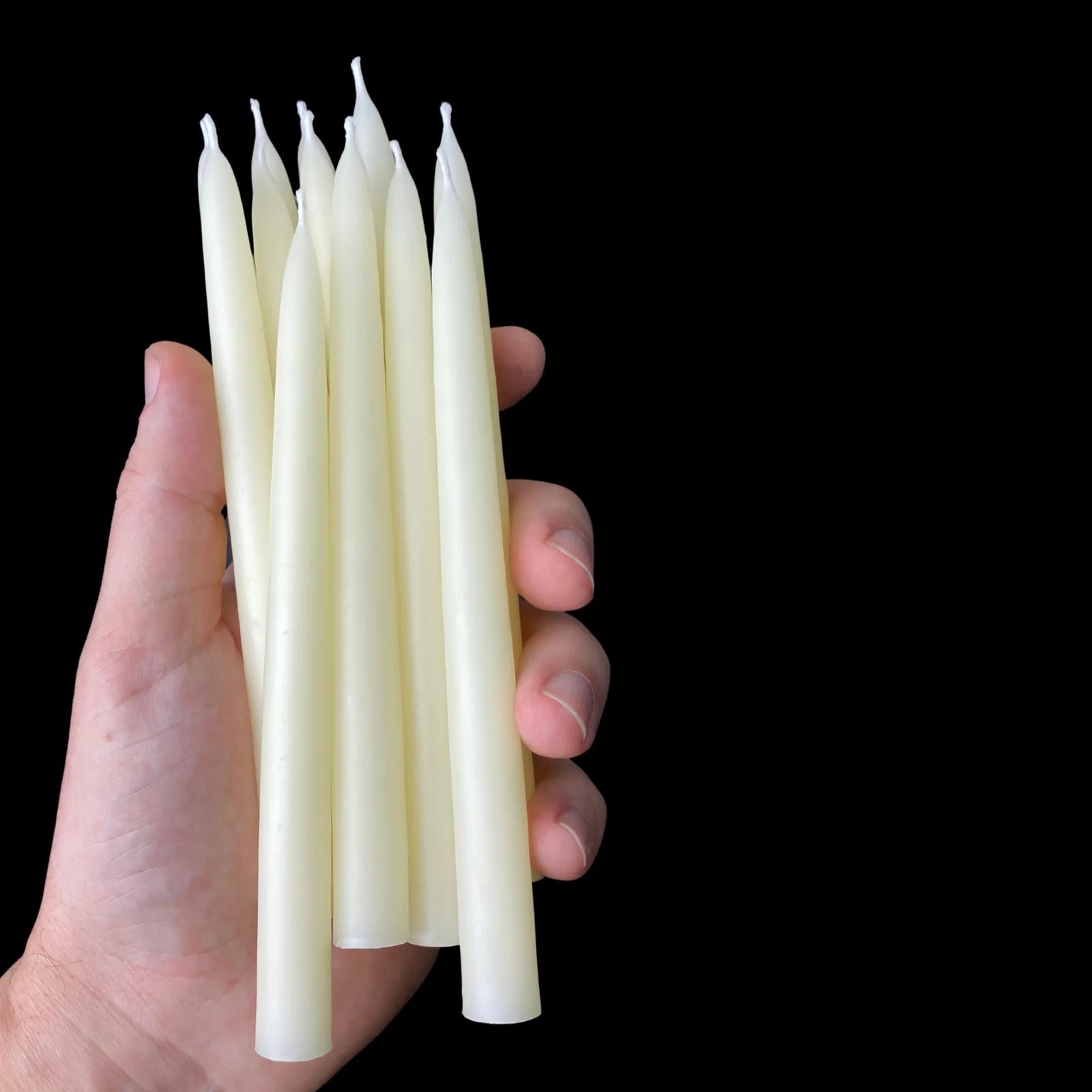 1/2" Diameter x 6" White Beeswax Tapers