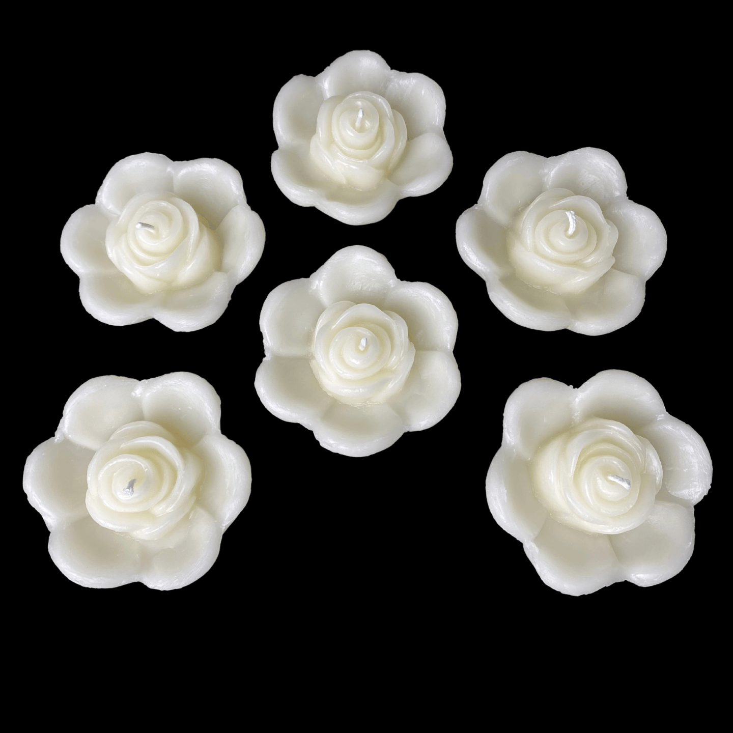 Rose Bud Floating Candle - White Beeswax