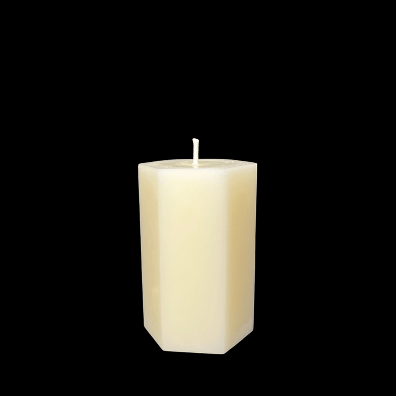 White Beeswax Hexagon Pillar Candles