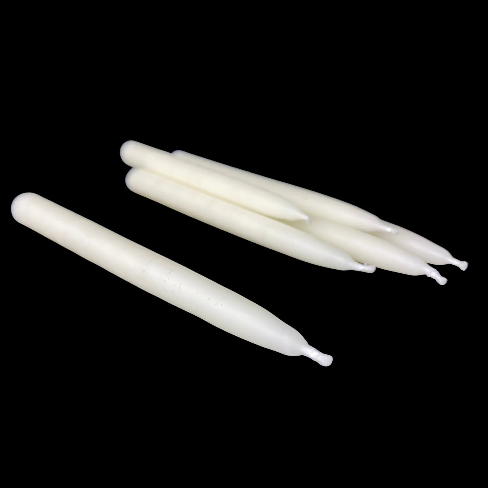 1/2" Diameter x 6" White Beeswax Tapers
