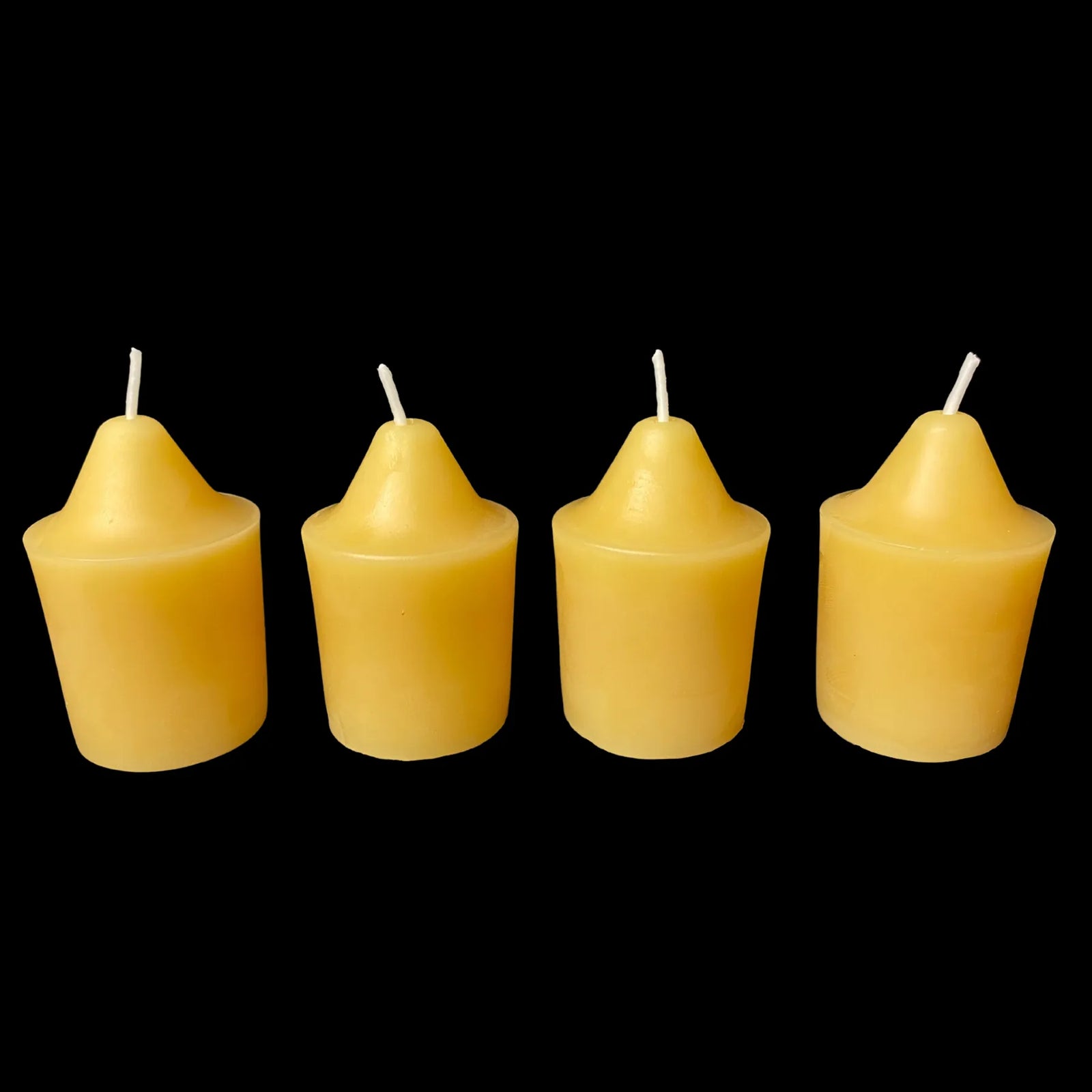 Pointed Top Beeswax Votives - Yellow Beeswax