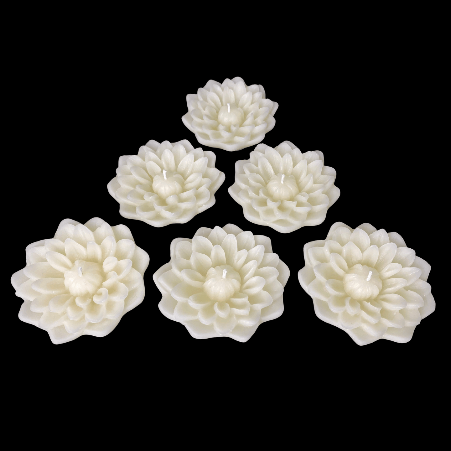 Dahlia Floating Candle - White Beeswax