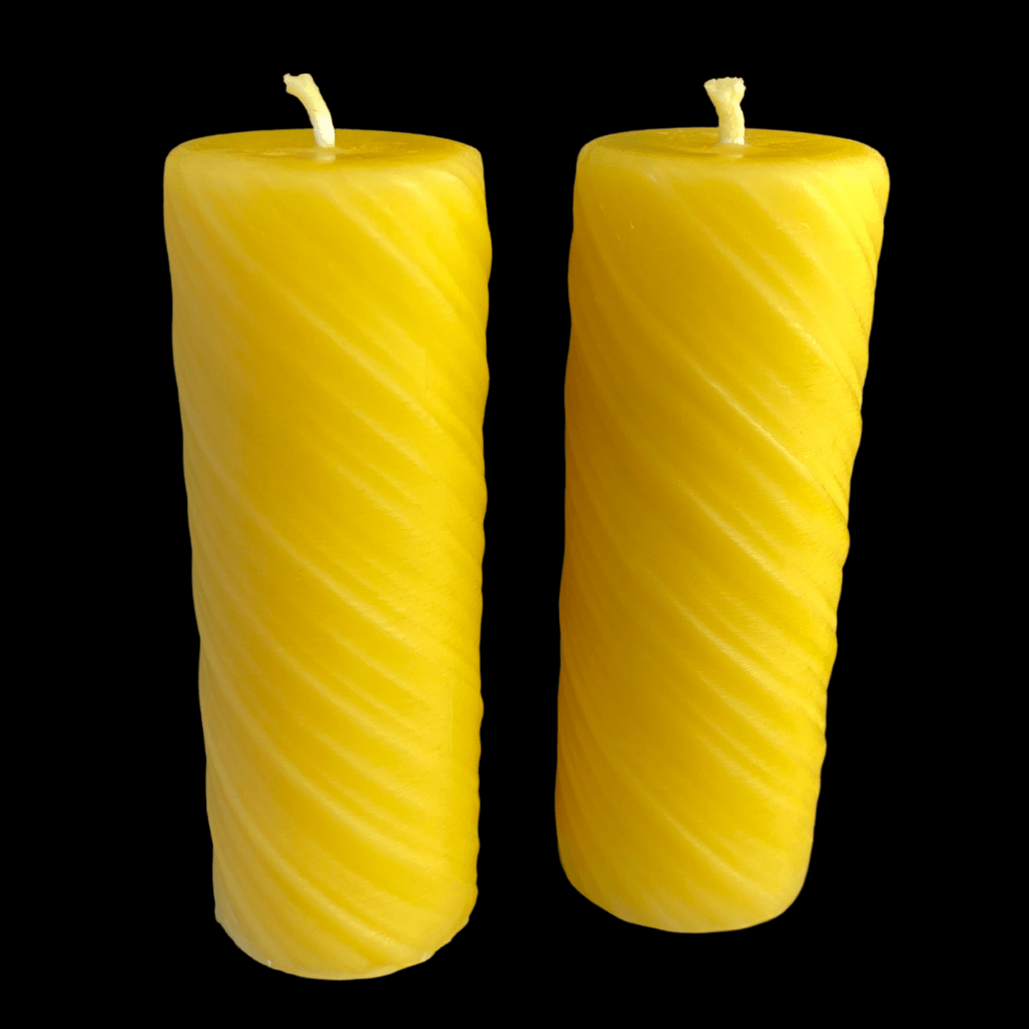 Yellow Beeswax Swirl Pillar Candle
