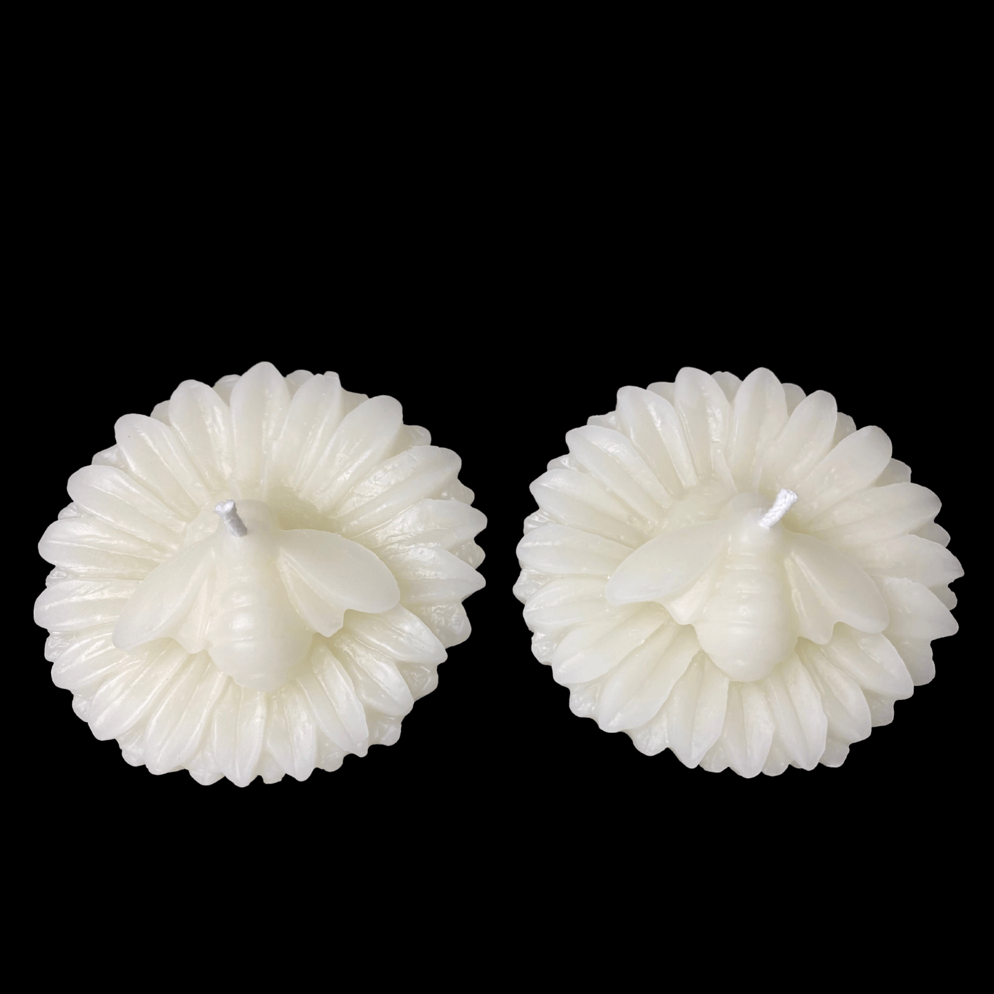 Bee on a Sunflower Candle - White Beeswax