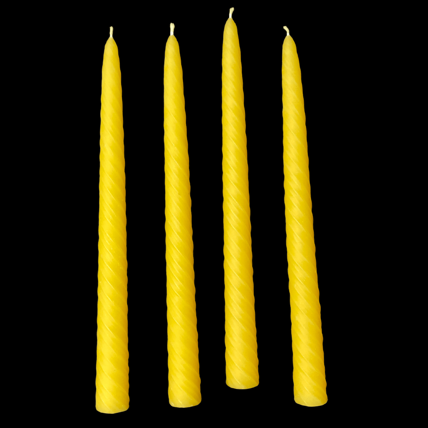 9.5" Romantic Swirl Tapers - Yellow Beeswax