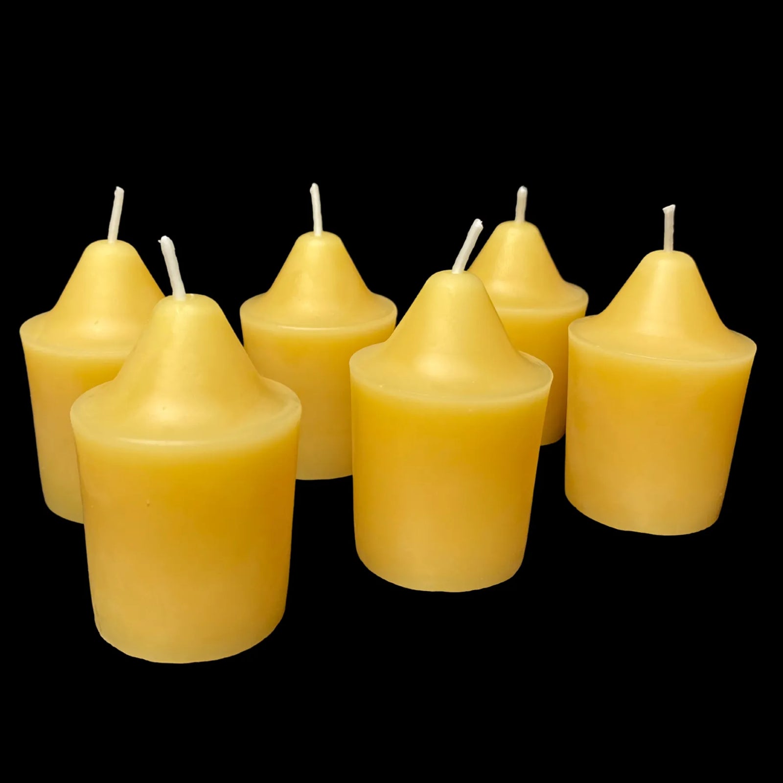 Pointed Top Beeswax Votives - Yellow Beeswax